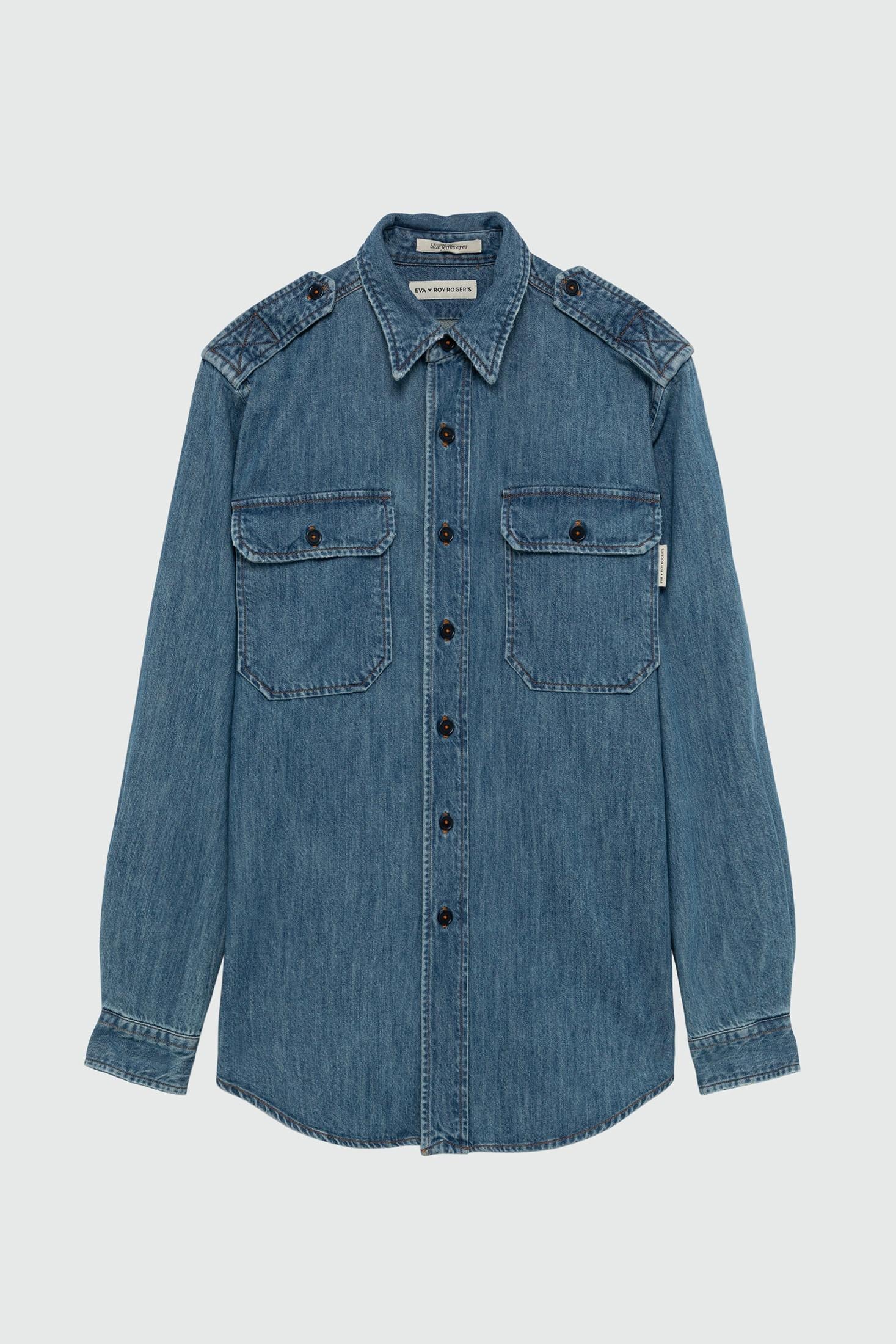 EVA X ROY ROGER'S - CAMICIA MILITARY IN DENIM RND90353D7482876 C0999 ROY ROGER'S 