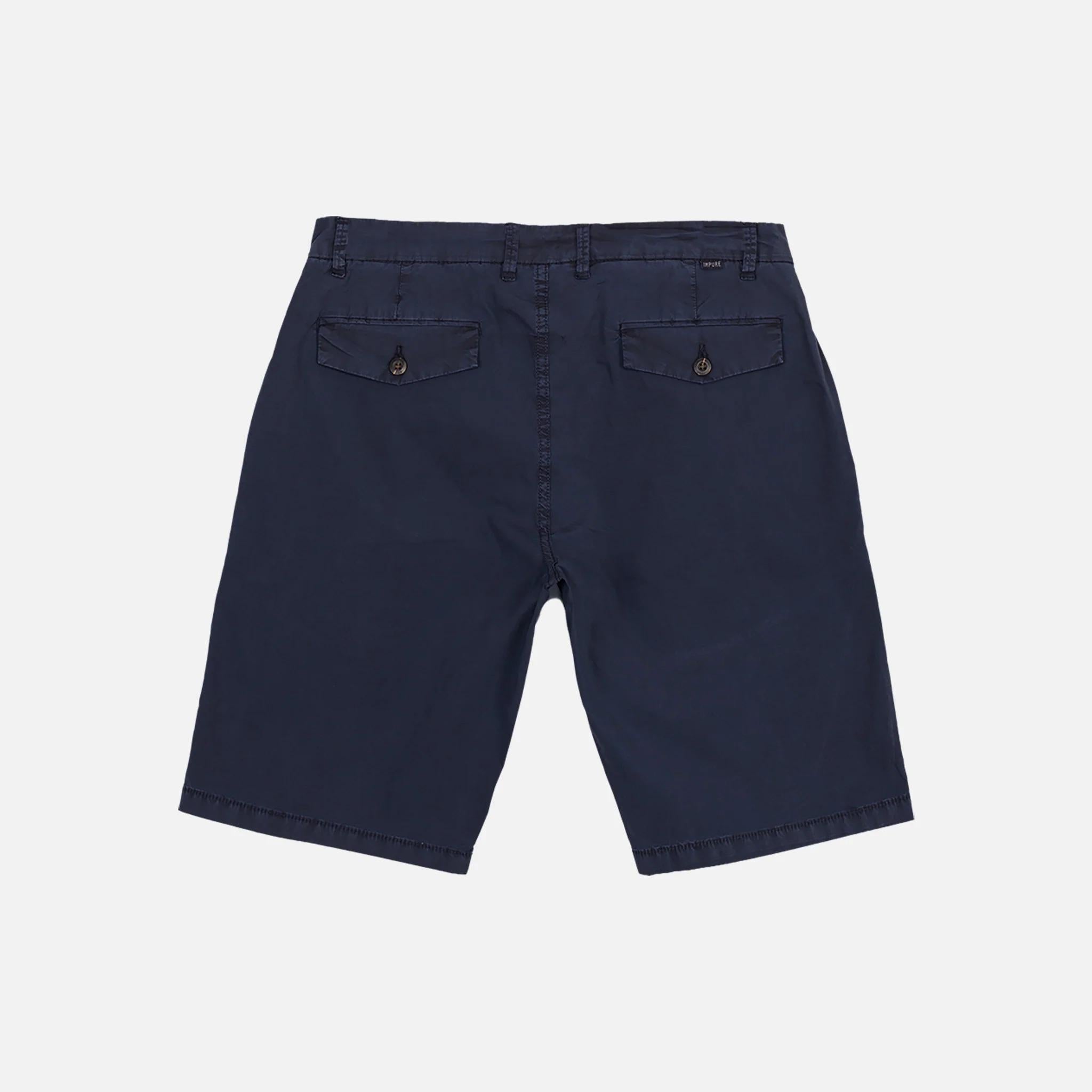 IMPURE Short Uomo KURT POP P-EO cotone comfort in tinta unita con dettagli pinces 01 NAVY IM26SSBM-KURT-POP C01 IMPURE 