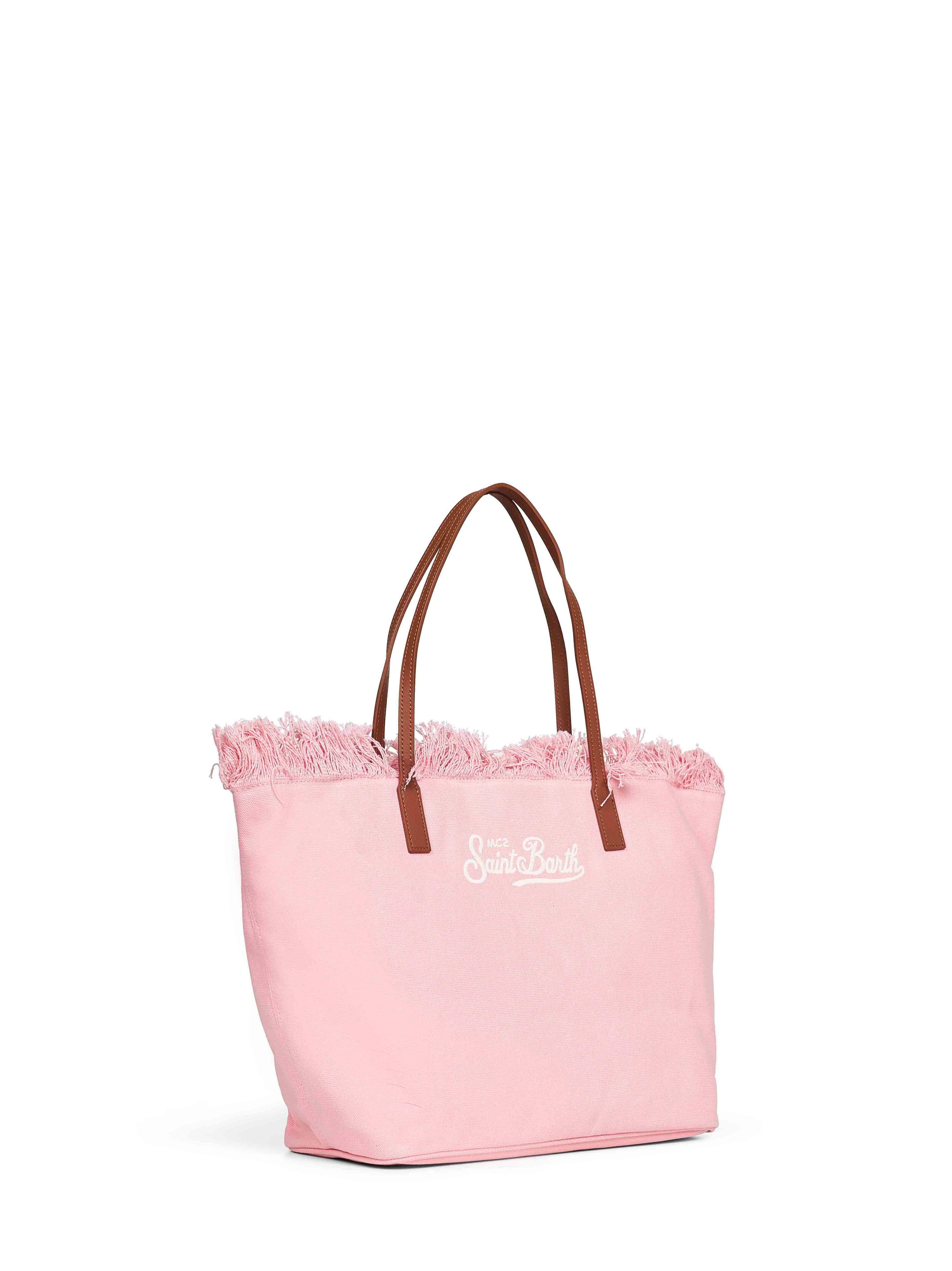 Borsa City regular in canvas ROSA con frange CBF000101743L CBF0001 01743L MC2 SAINT BARTH 