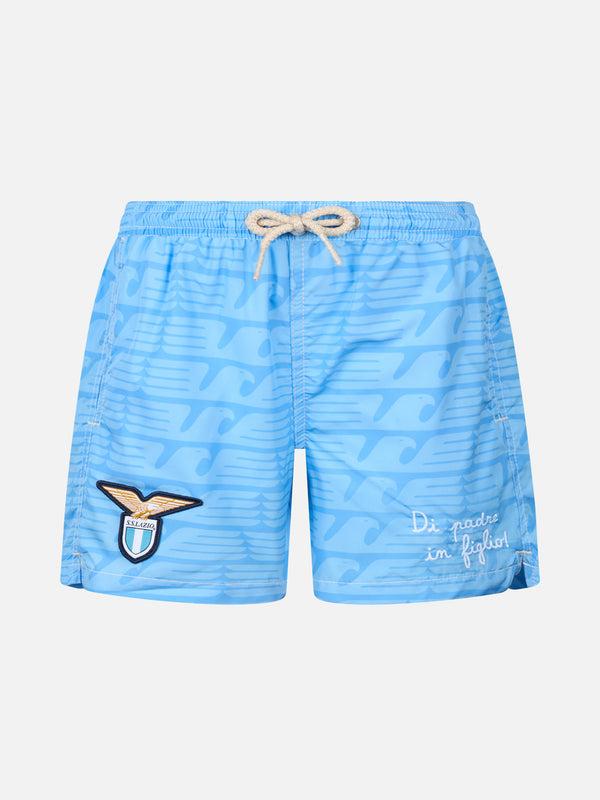 Costume mare Jean Lighting in tessuto leggero con stampa logo Lazio e ricamo Di Padre in Figlio JEA0004 04846H MC2 SAINT BARTH 