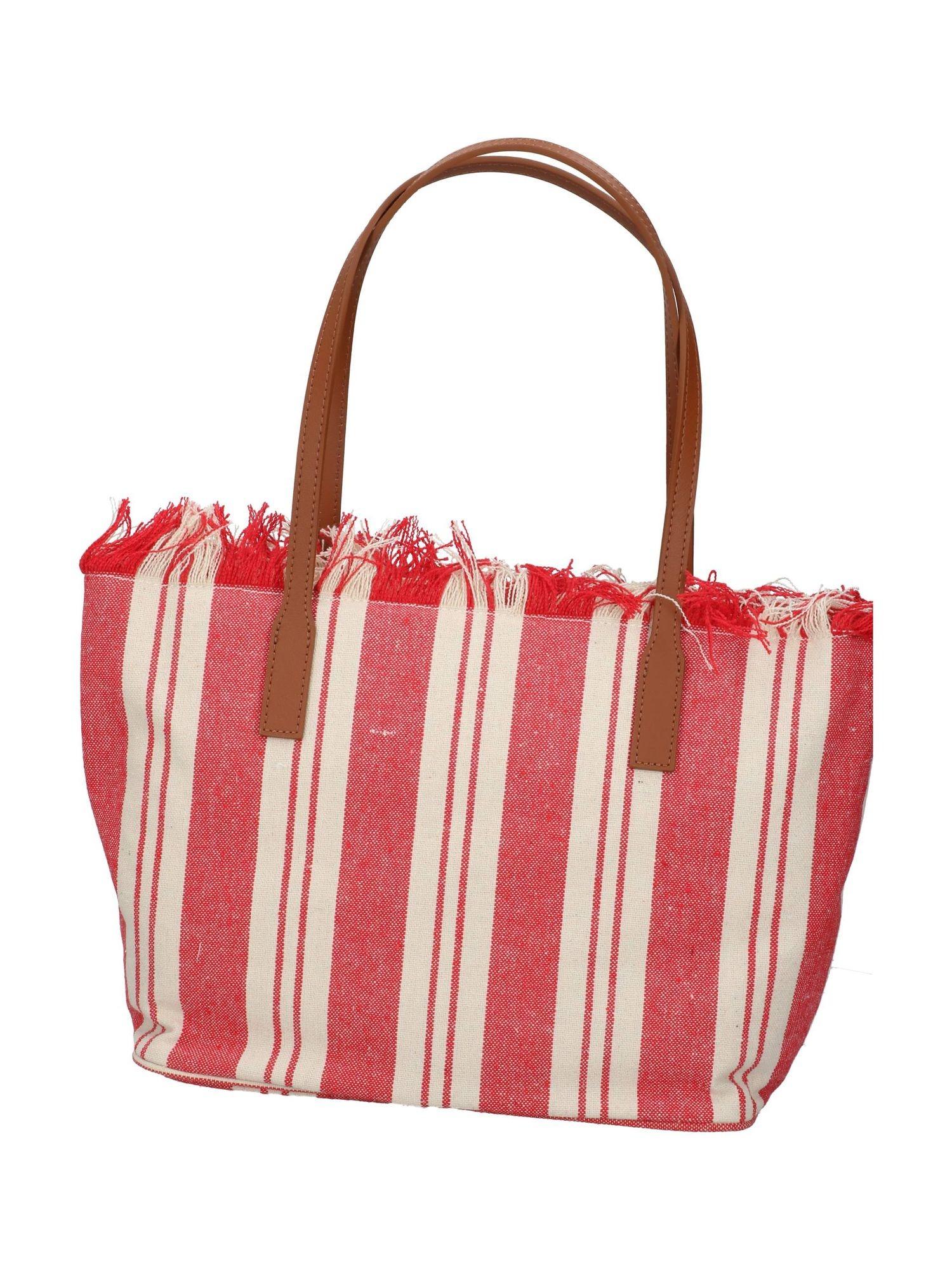 Borsa Mc2 Saint Barth CBMF001 01761L double stripes bianca e rossa. CBMF001 01761L MC2 SAINT BARTH 