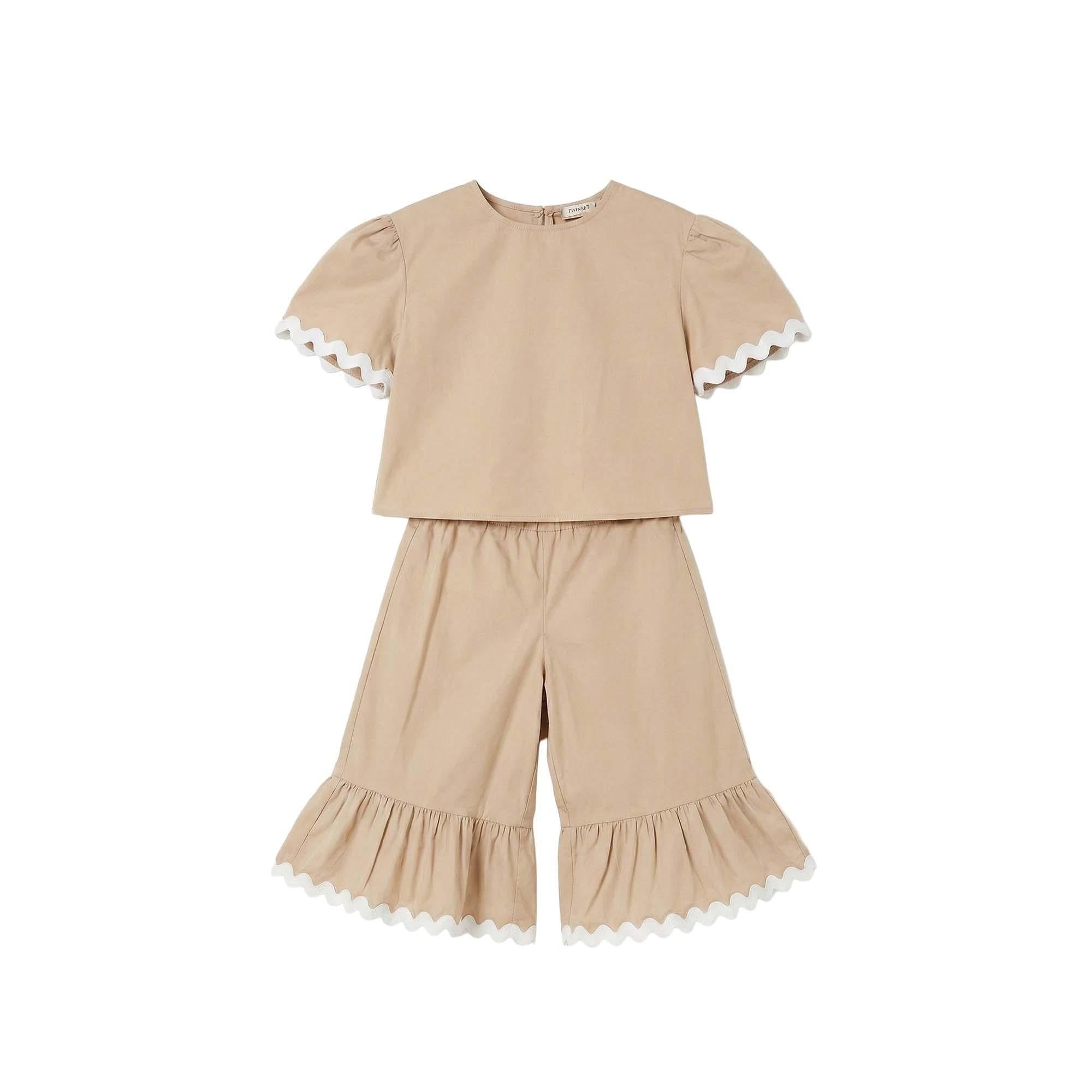 TWIN-SET Completo beige t-shirt e pantalone bambina 261GB2153 13191 TWINSET 