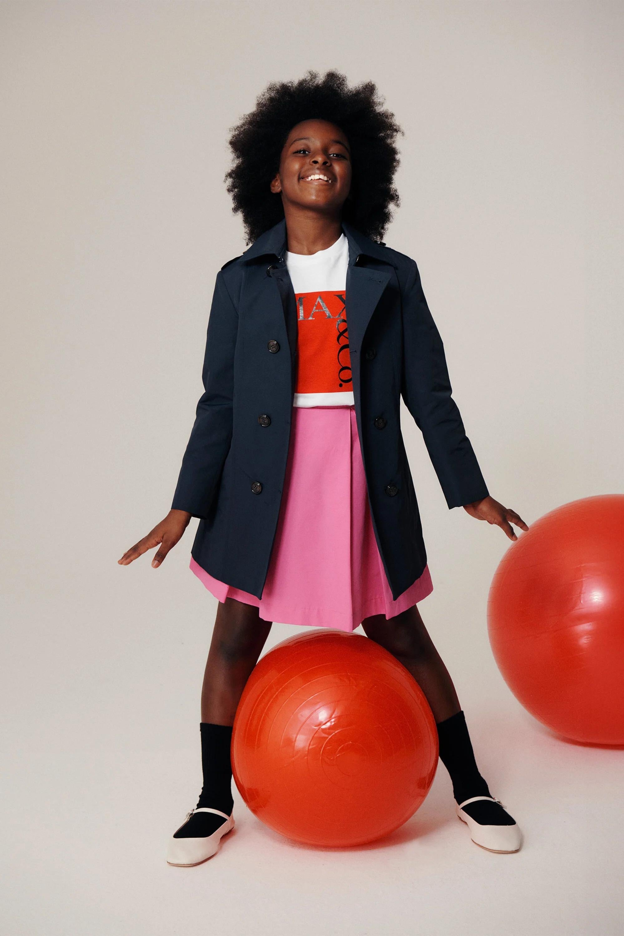 MAX&Co.<BR/>Trench in cotone tecnico blu MX0011-MX003 MX851 MAX&CO KID 