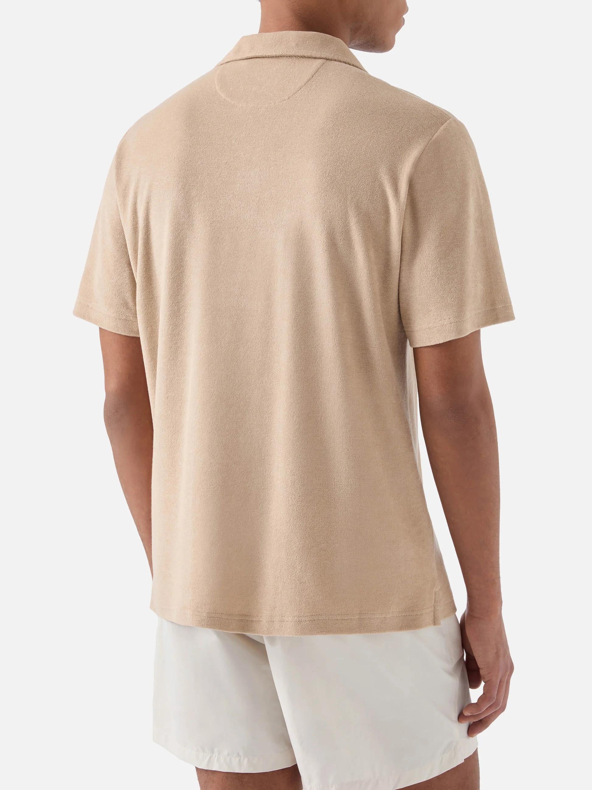 Polo Jeremy in cotone effetto spugna beige JER0001 00152L MC2 SAINT BARTH 