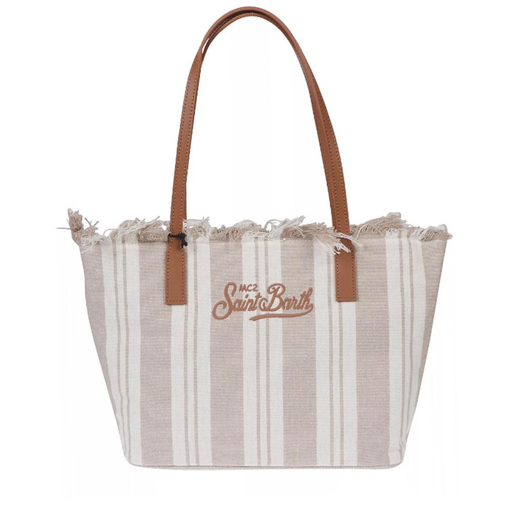 City bag mid double fringe beige CBMF001 00589L MC2 SAINT BARTH 