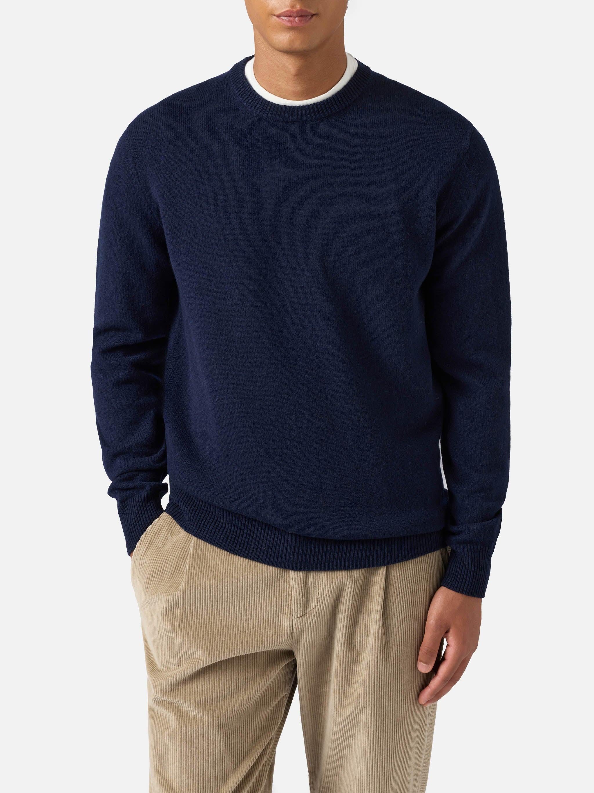 Maglione Regent in lambswool blu notte REGE011 00063I MC2 SAINT BARTH 