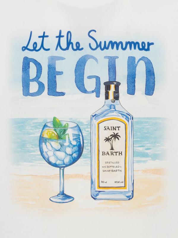 T-shirt Man In Cotone Con Stampa Let the Summer Be Gin TSHM001 02813H MC2 SAINT BARTH 