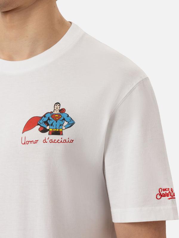 T-shirt Man In Cotone con Ricamo Uomo d'Acciaio | SUPERMAN SPECIAL EDITION TSHM001 04967H MC2 SAINT BARTH 