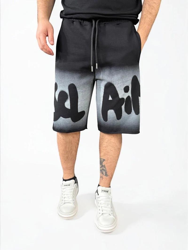 DISCLAIMER IN FELPA UOMO BERMUDA NERO 26EDS55420 NERO DISCLAIMER 