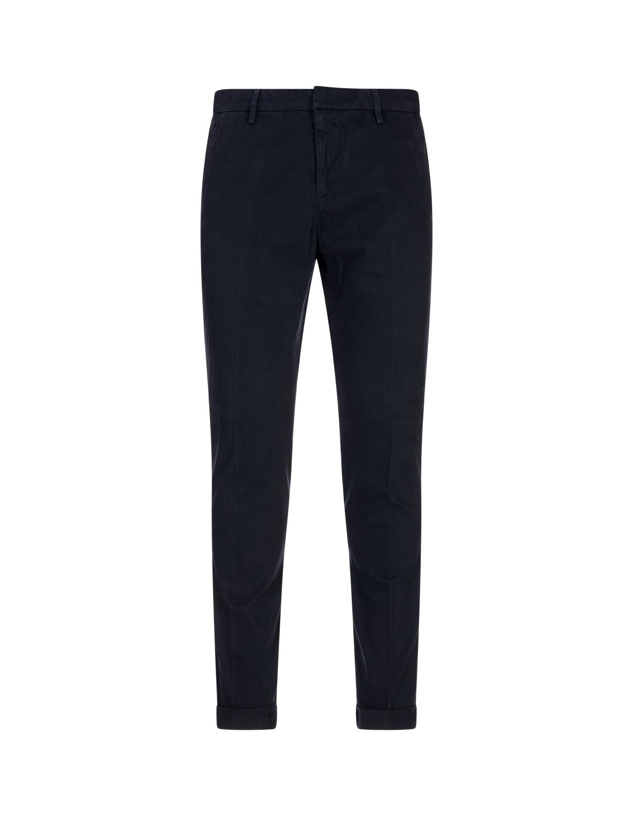 Pantaloni Gaubert Slim In Gabardina Stretch Blu Scuro UP235-GSE043U-PTD 899 DONDUP 