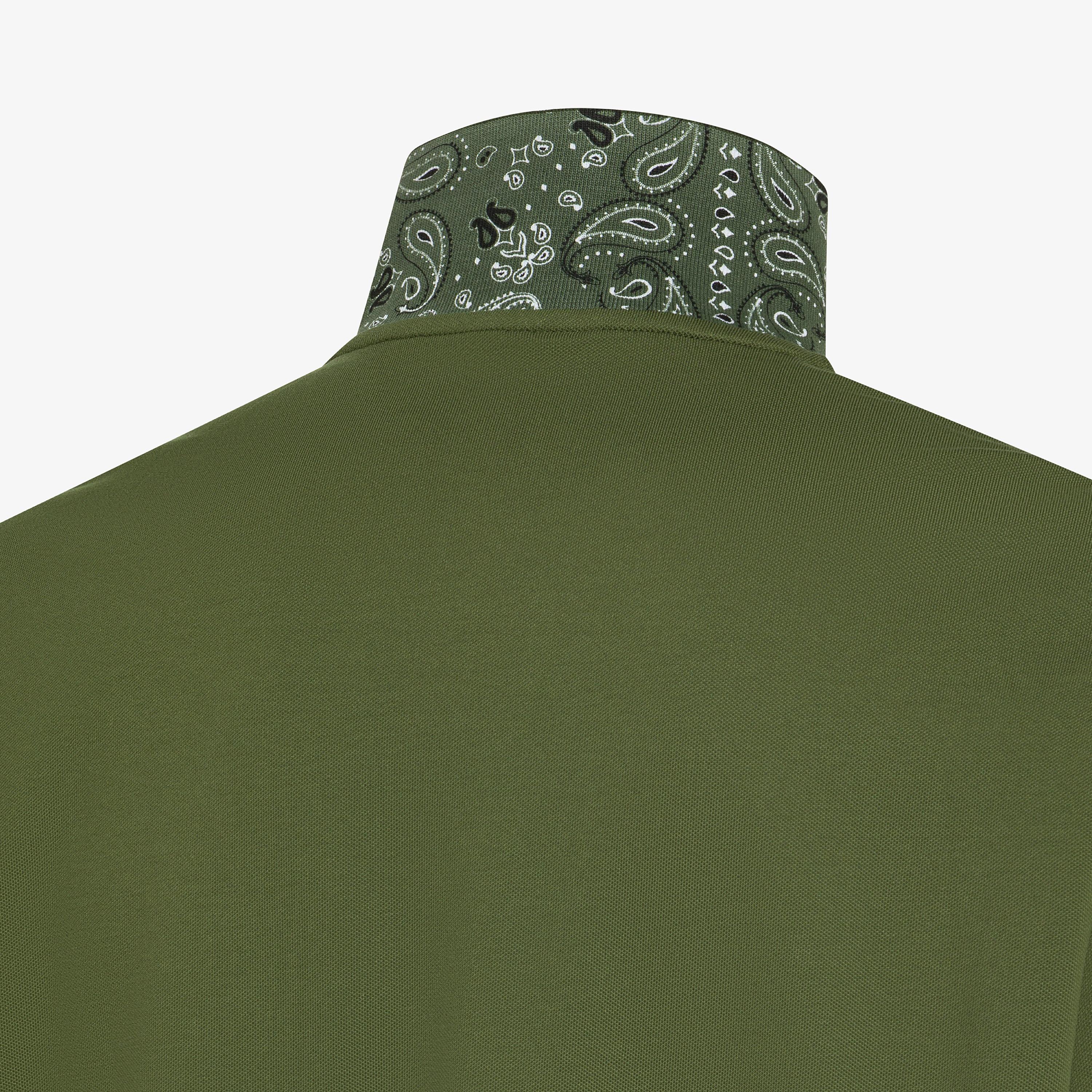 SUN68 Polo print under collar Verde Scuro A36115 37 SUN 68 