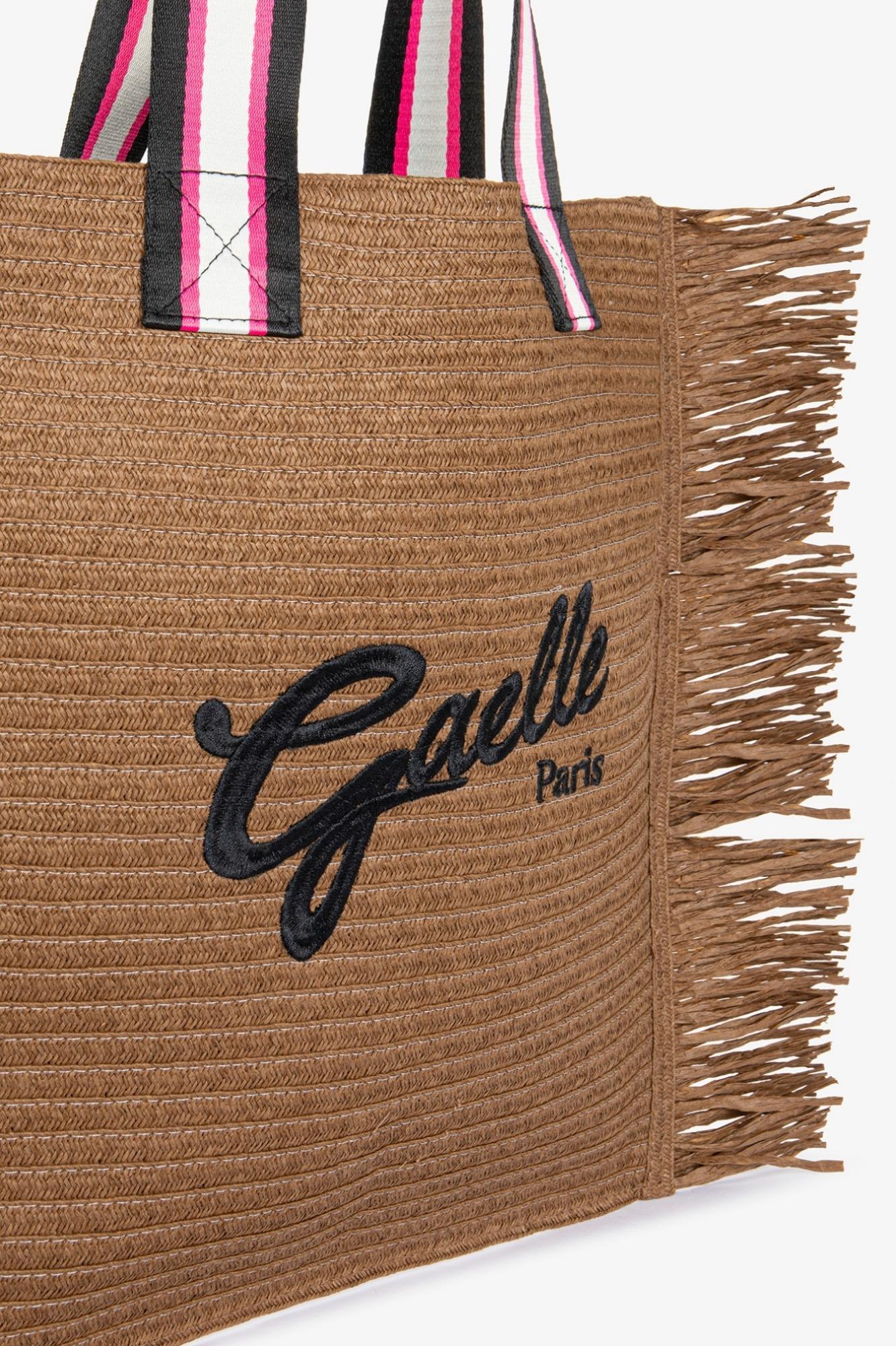 Maxi Shopper Rafia Ricamo Firma  Nero - Gaëlle Paris GAACW03194-TMFO0005 NE01 GAELLE 