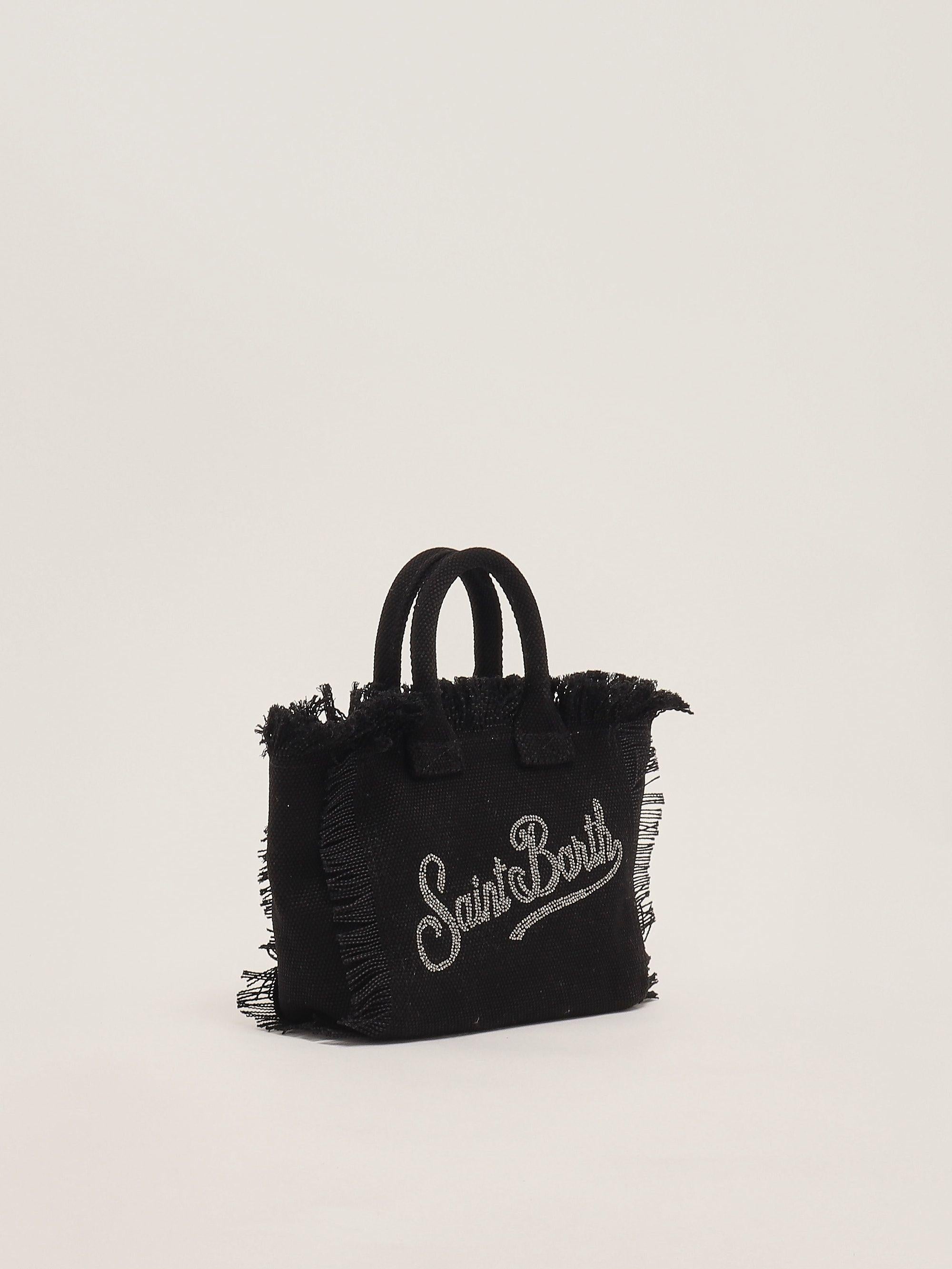 Mc2 saint barth Borsa Vanity Mini Nera con Logo Strass Argento VAMI001 02563L MC2 SAINT BARTH 