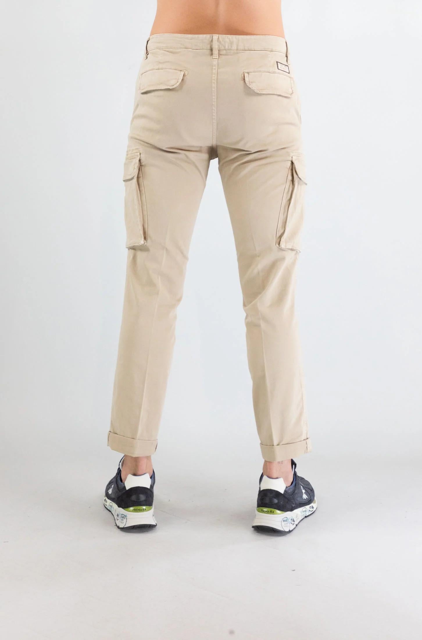Pantalone Cargo 40weft Beige Oxford da Uomo aiko 2374 AIKO_2374 W2103 40WEFT 