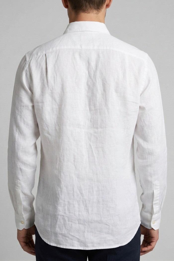 CAMICIA PIERCE IN LINO OPTIC WHITE RRU431P4220569 C0014 ROY ROGER'S 