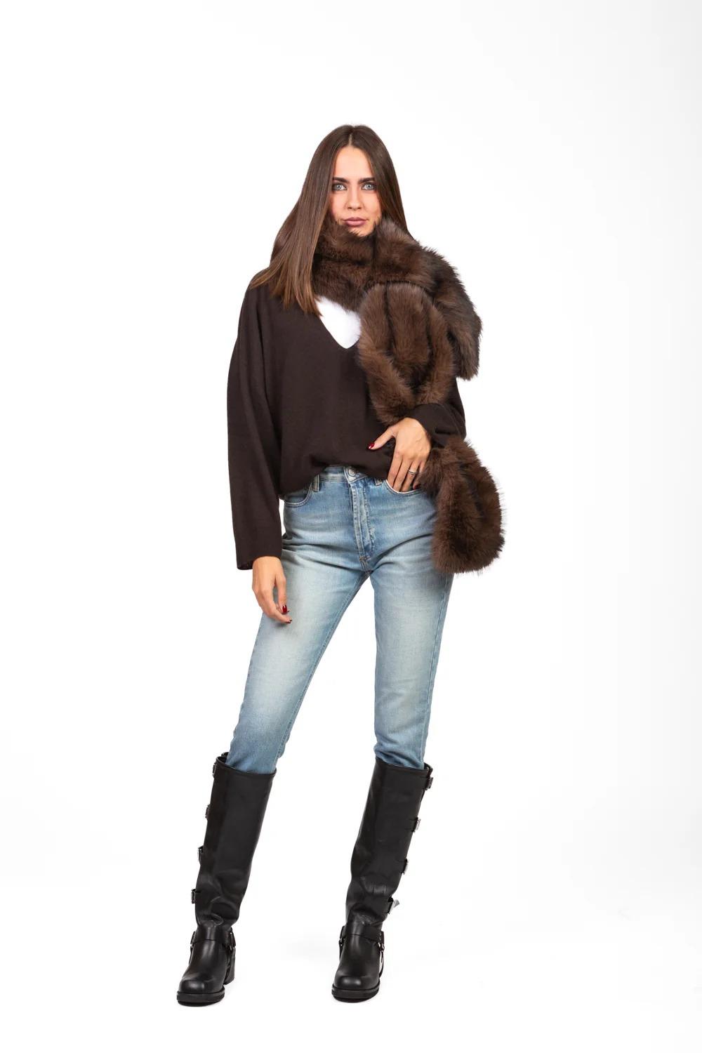 Vicolo - Sciarpa pelliccia Art. AF0002 Marrone AF0002 MARRONE VICOLO 