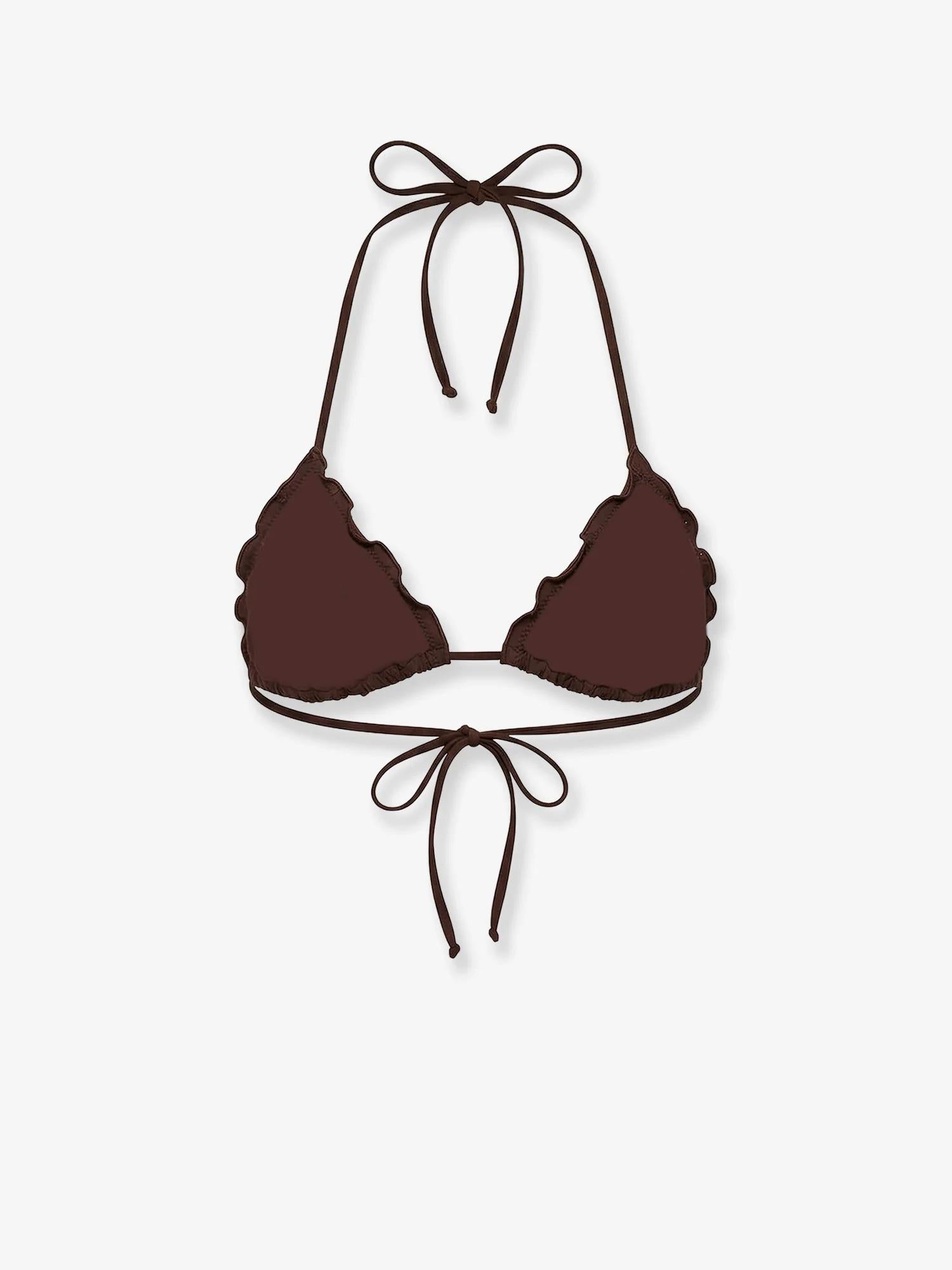 MC2 SAINT BARTH<BR/>Top bikini Sagittarius con ricami all-over marrone SAG0001 09229L MC2 SAINT BARTH 