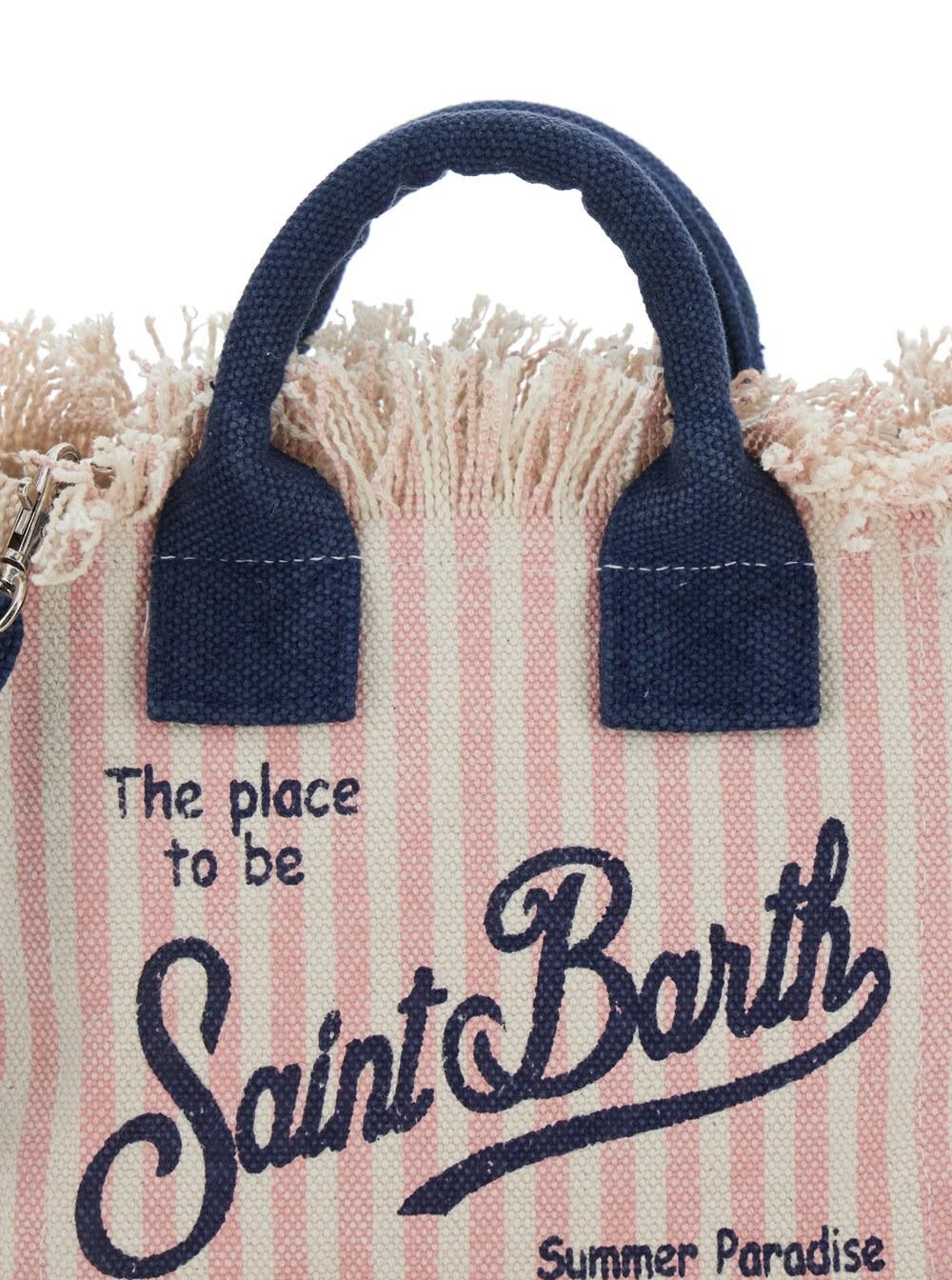 Mc2 saint barth<BR/>Borsa a Mano 'VANITY MINI' con Dettagli in Cotone Rosa Donna VAMI001 03448L MC2 SAINT BARTH 