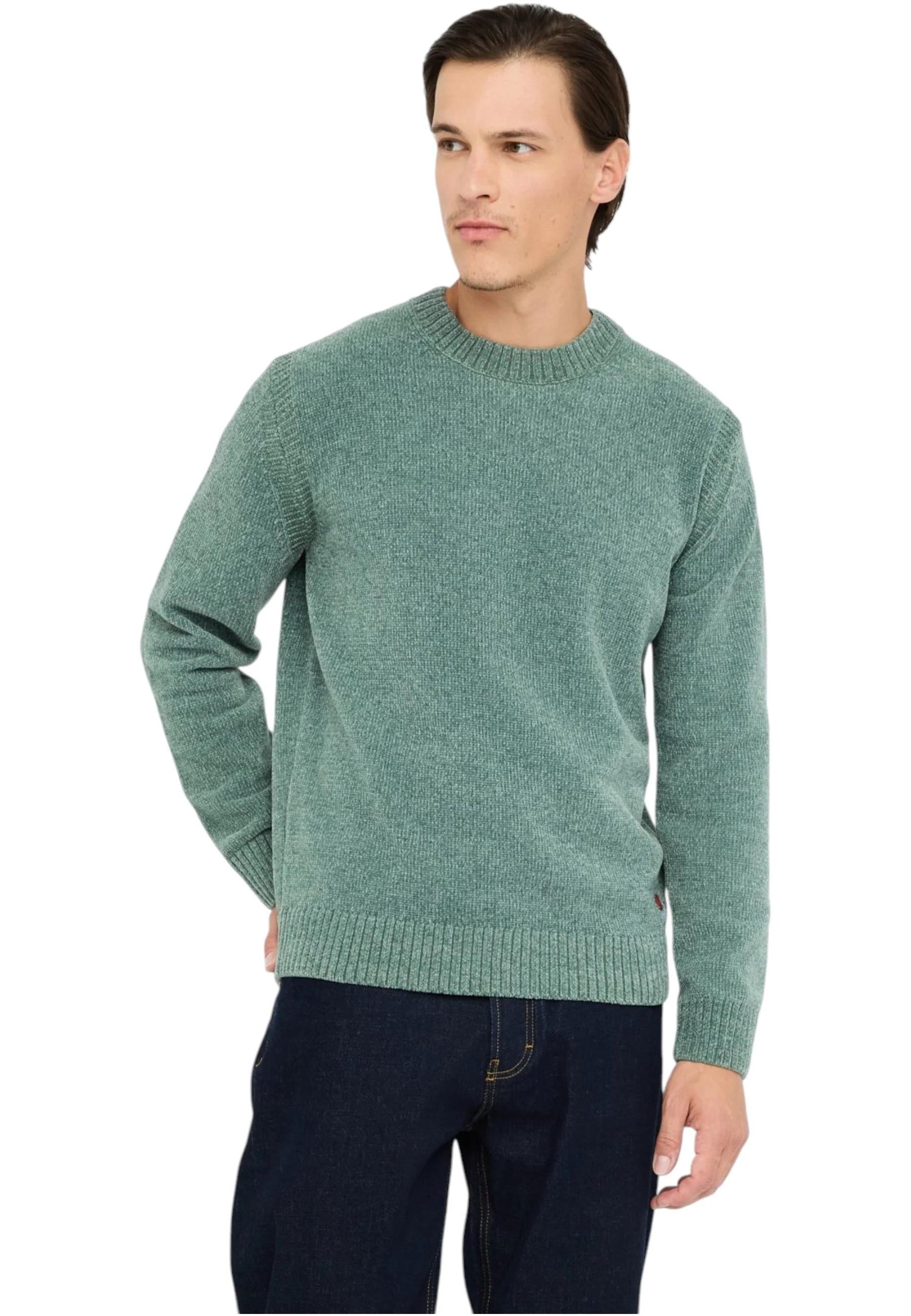 Maglione A Girocollo Uomo Liu Jo In Ciniglia Military QF5079MA29P 76009 LIU-JO 