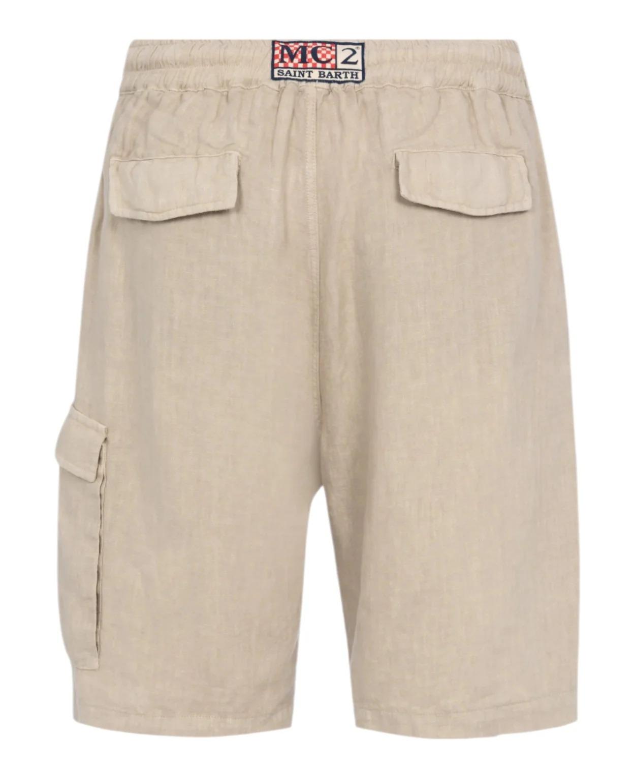 MC2 SAINT BARTH<BR/>Bermuda uomo lino Marseille con coulisse per il comfort beige MRE0002 01139L MC2 SAINT BARTH 