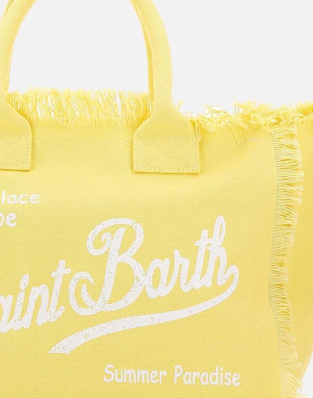 Borsa a spalla Vanity in canvas di cotone GIALLA VANI001 00766L MC2 SAINT BARTH 