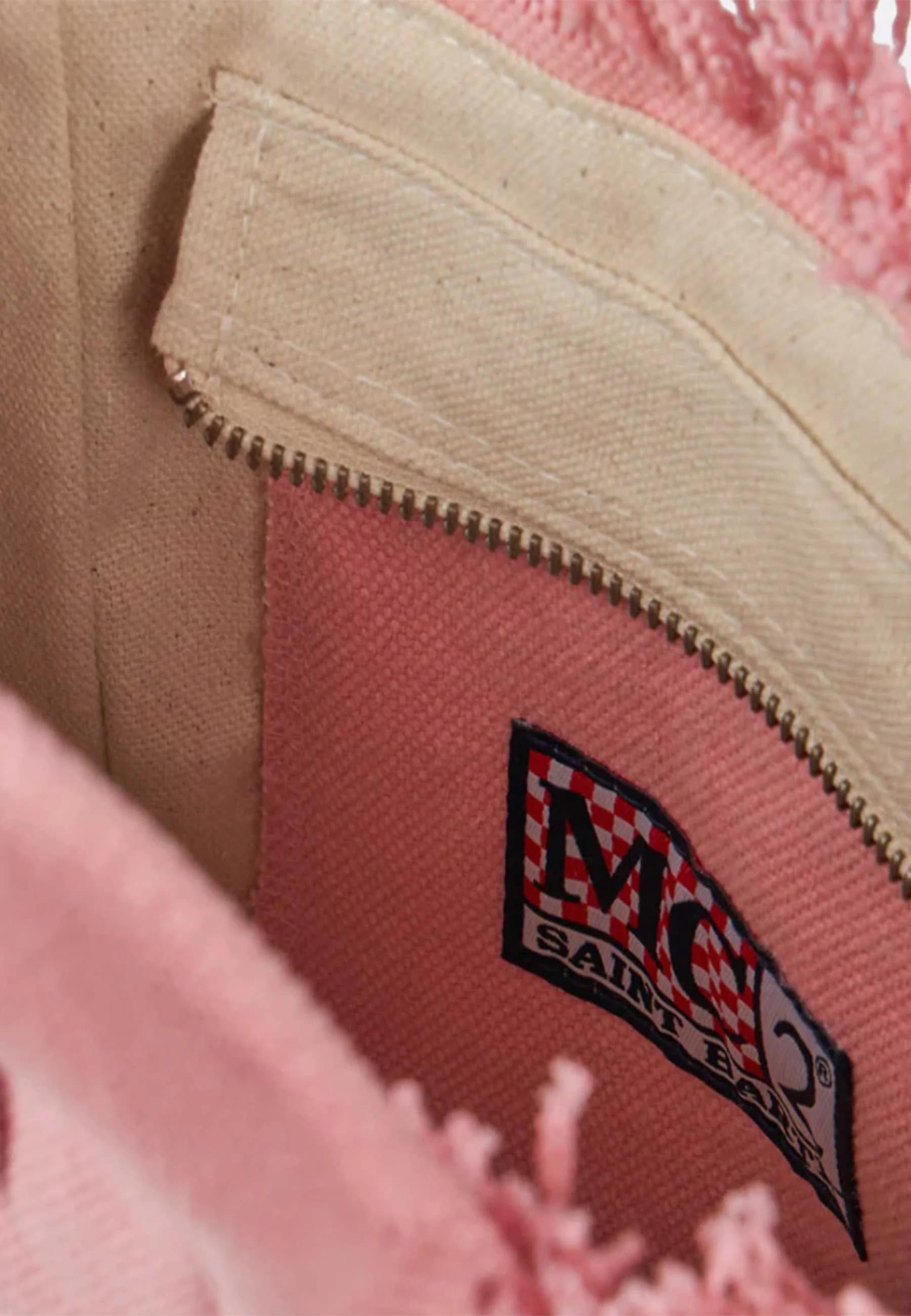 Mc2 saint barth Borsa Vanity Mini Rosa in Canvas Stampa Logo Bianco VAMI001 00135L MC2 SAINT BARTH 