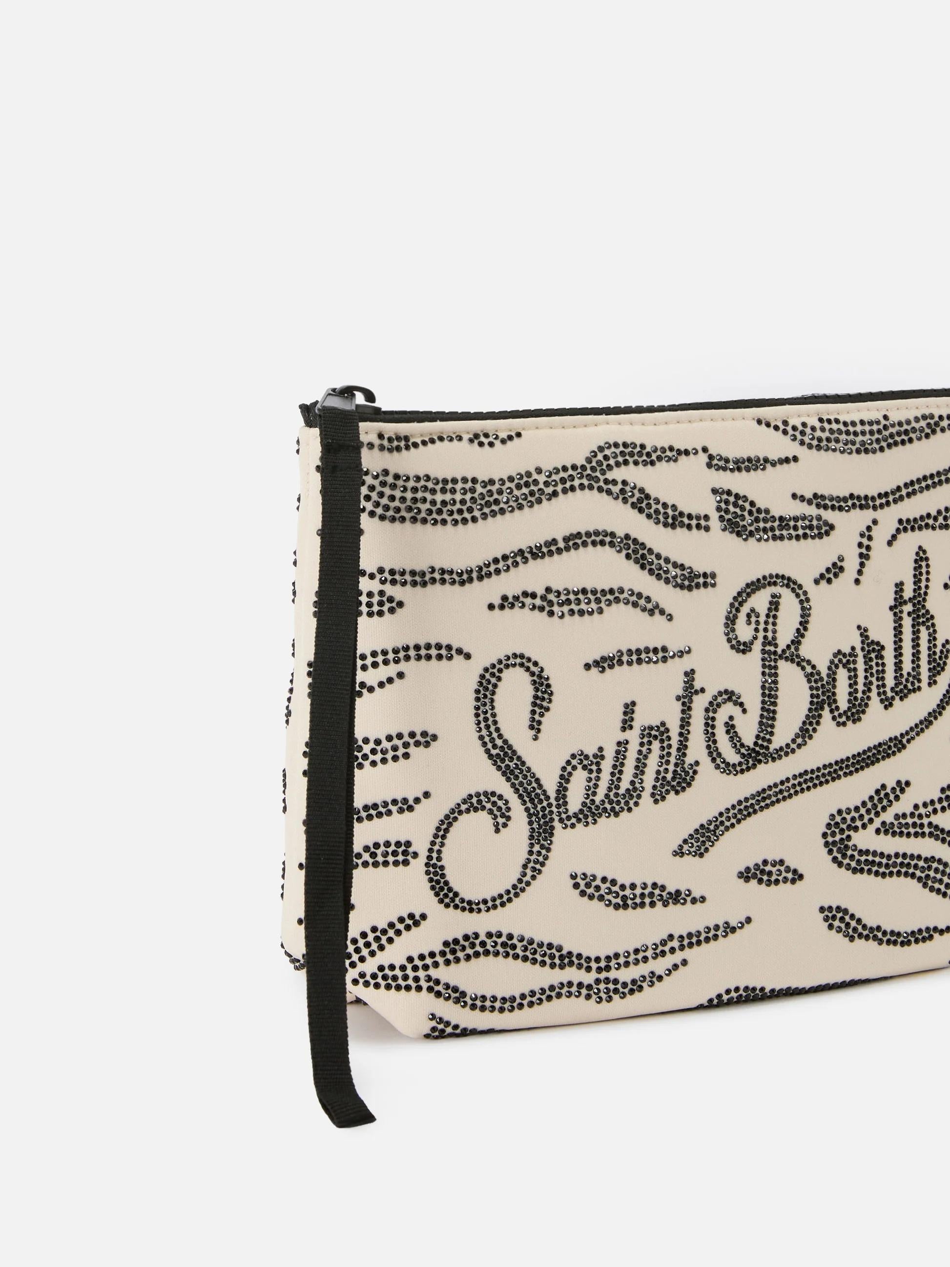 Pochette Aline in scuba con stampa zebrata e strass applicati ALI0032 00271L MC2 SAINT BARTH 