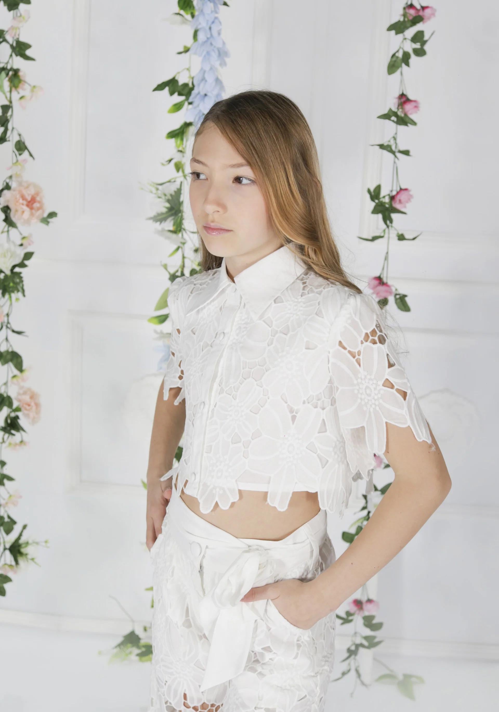 Camicia Fun & Fun bianco bambina FNCJSH02840 WHITE Fun fun couture 