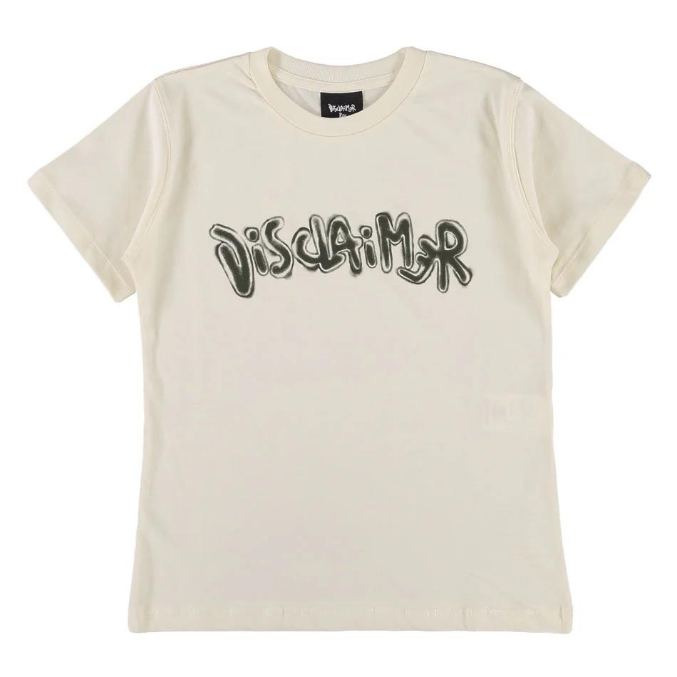 T-shirt bambino in jersey disclaimer latte 25IDK58610 LATTE DISCLAIMER 