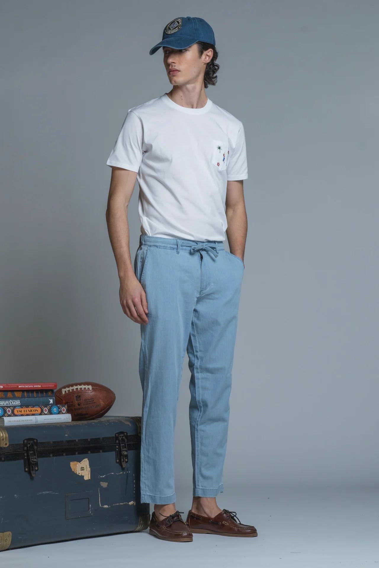 MILES CHINO LONG IN CHAMBRAY LIGHT BLUE IM26SSPM-MILES0-CMB C49 IMPURE 