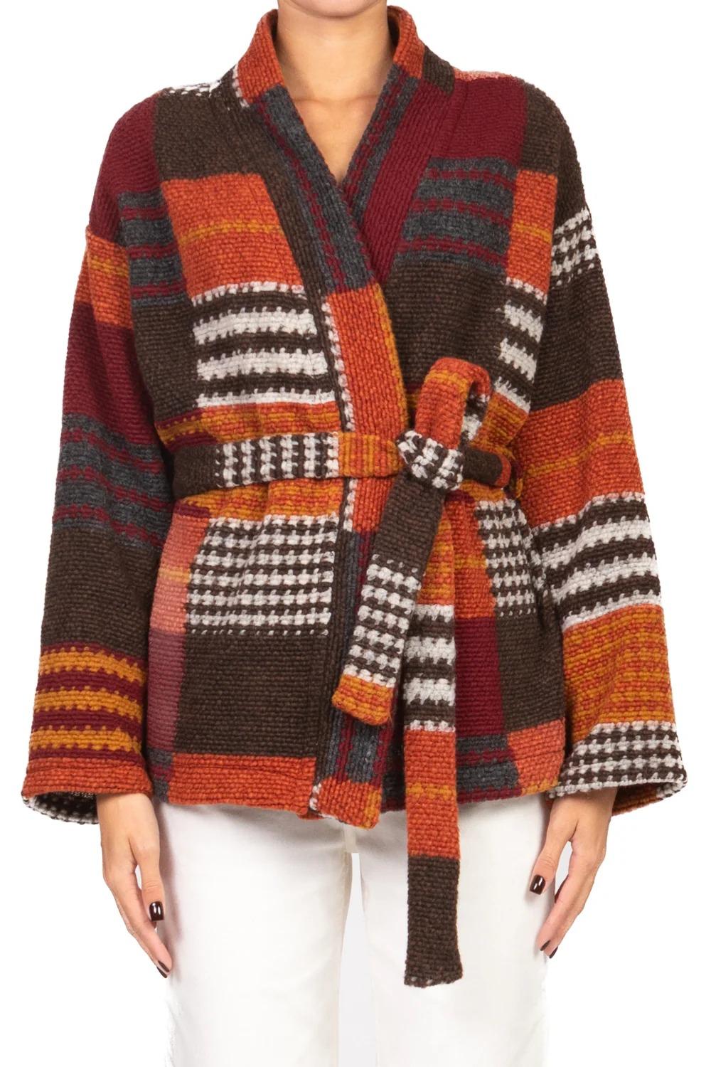 Vicolo - Caban fantasia con cintura Art. TF1923 TF1923 V.UNICA VICOLO 