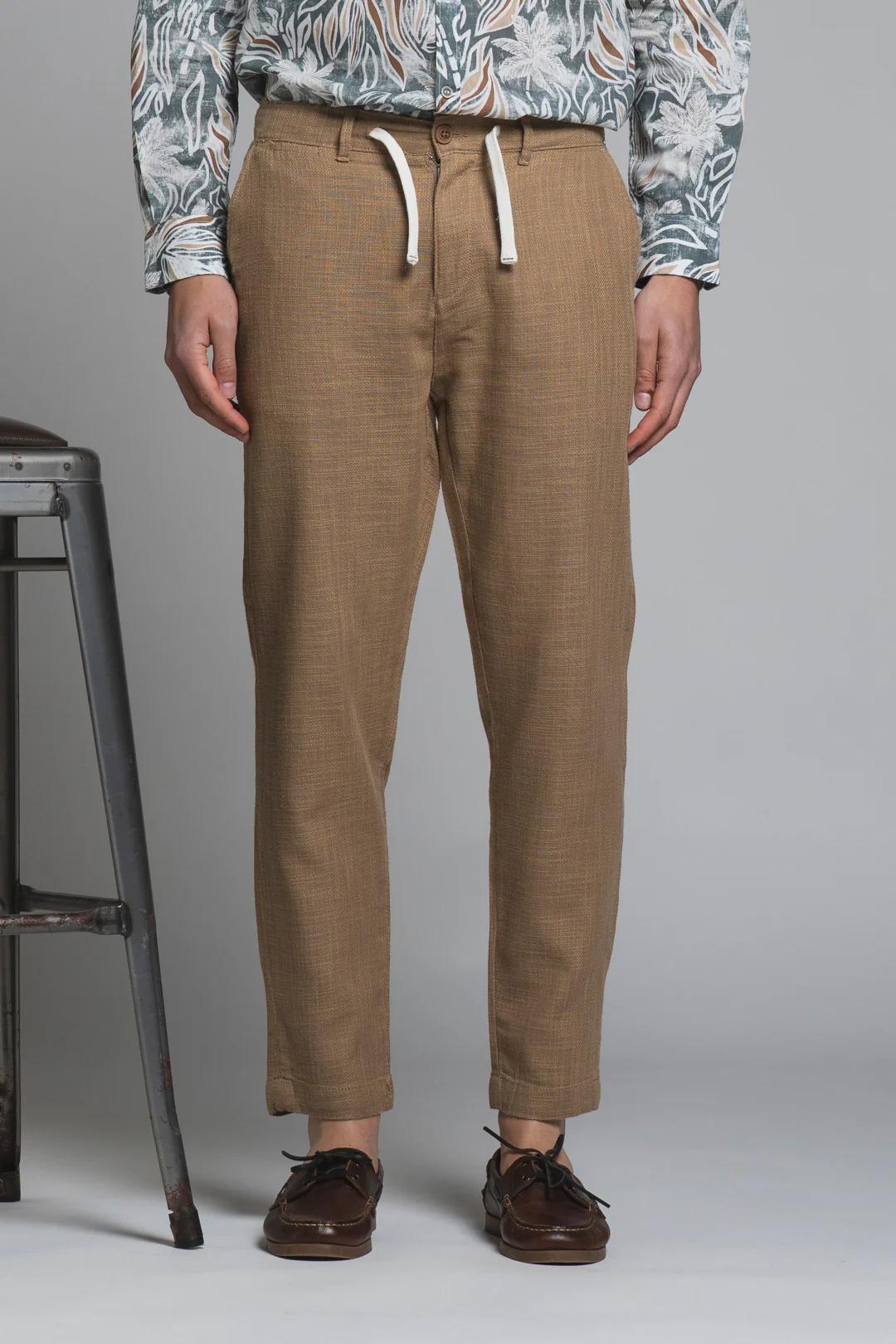 MILES CHINO LONG IN COTTON DOBBY BEIGE IM26SSPM-MILES-DOB C51 IMPURE 