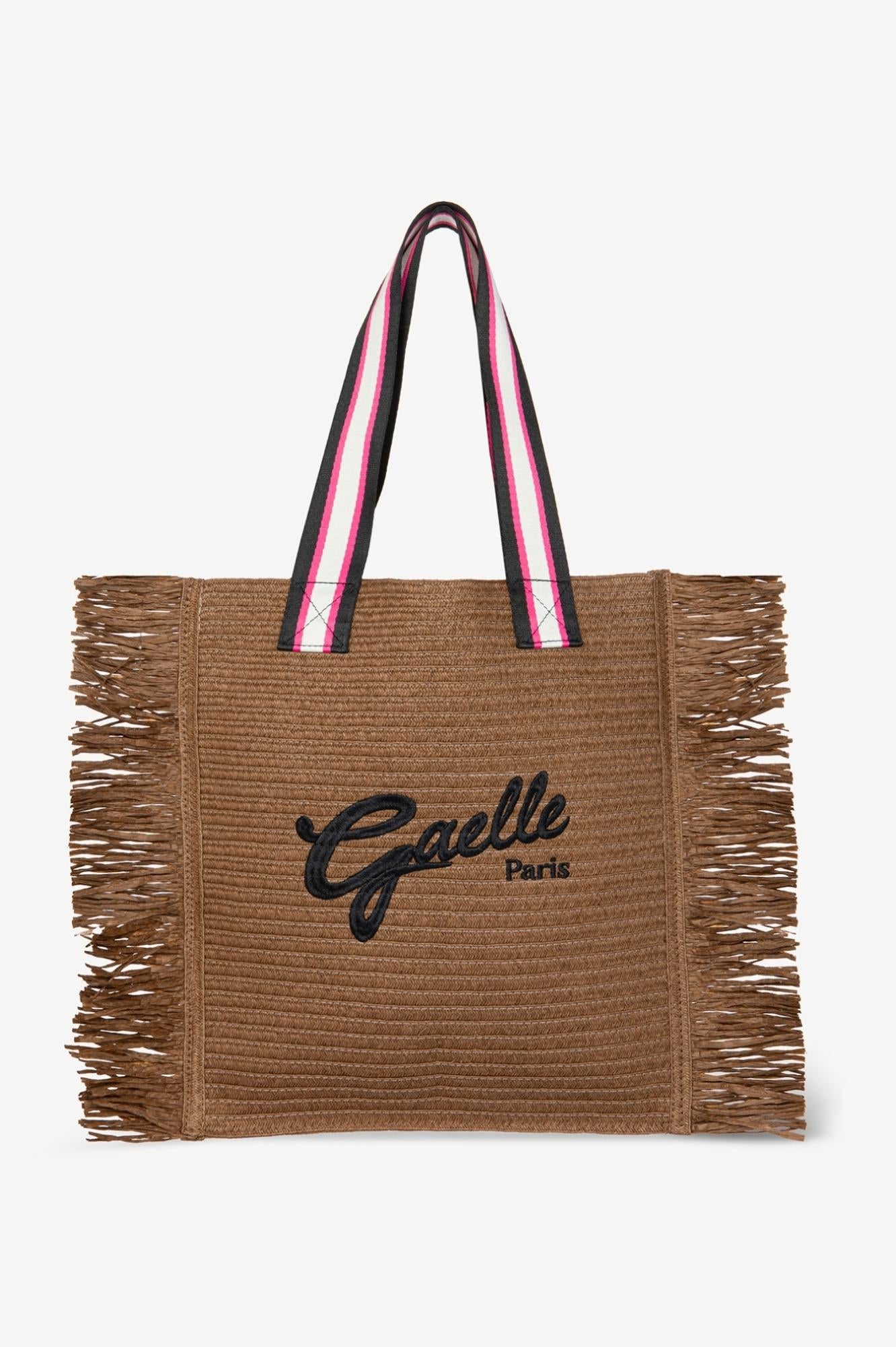 Maxi Shopper Rafia Ricamo Firma  Nero - Gaëlle Paris GAACW03194-TMFO0005 NE01 GAELLE 