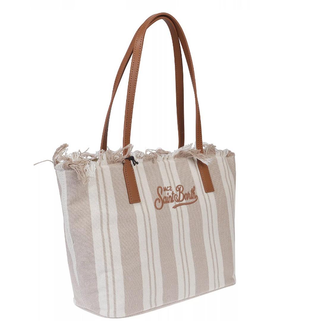 City bag mid double fringe beige CBMF001 00589L MC2 SAINT BARTH 