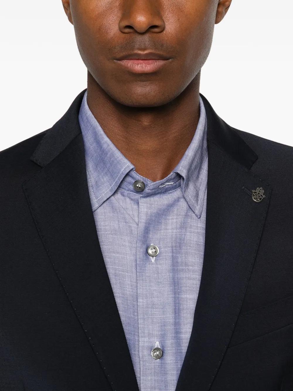 Daniele Alessandrini<BR/>Completo monopetto con revers a lancia blu navy DUAM0002-PL0072 7000 DANIELE ALESSANDRINI 