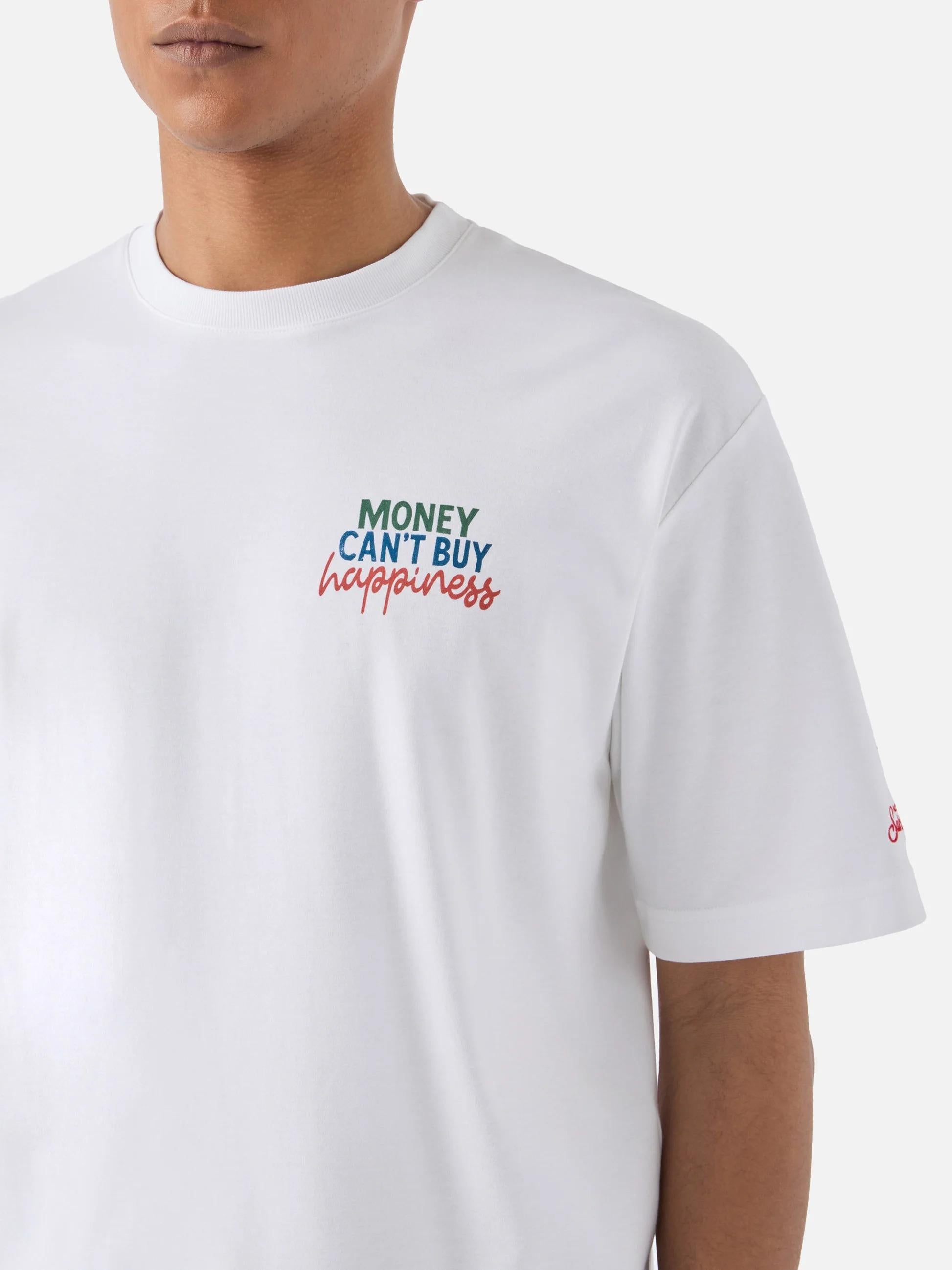 T-shirt Delmar con stampa Money Cant Buy Happiness e maxi grafica sul retro DLR0001 01525L MC2 SAINT BARTH 