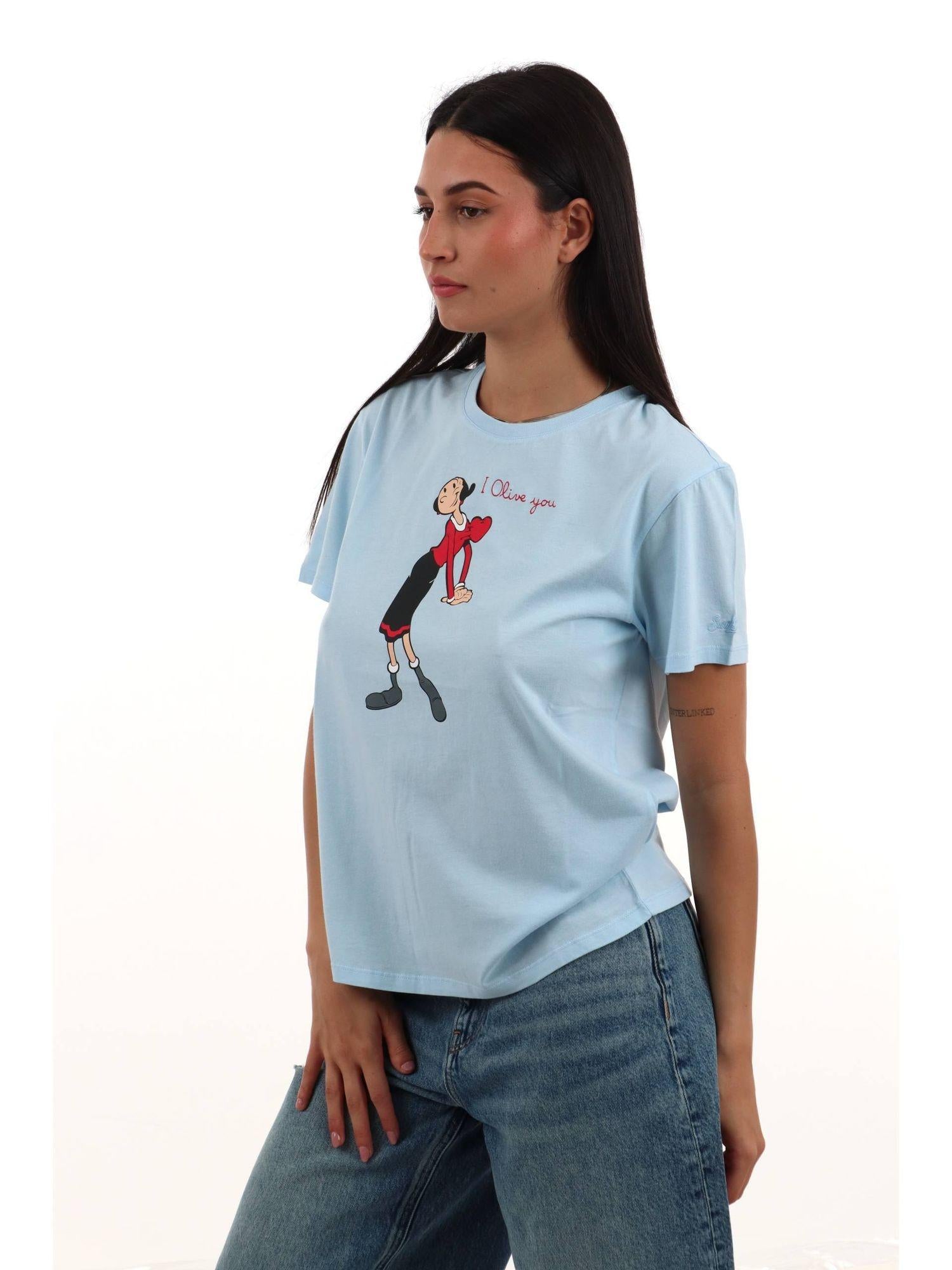 T-shirt MC2 Saint Barth EMI0001 09781L da donna azzurra EMI0001 09781L MC2 SAINT BARTH 
