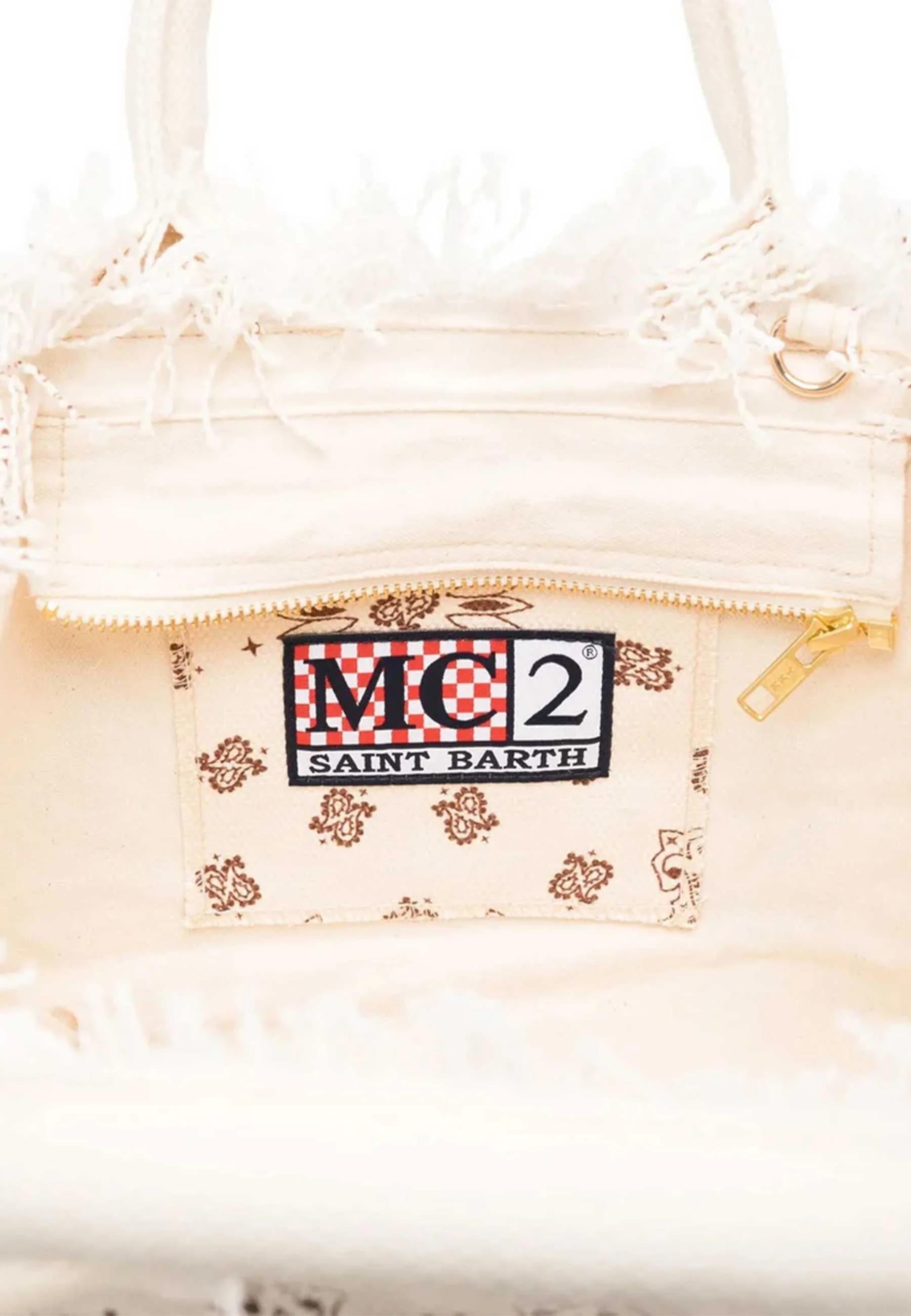 Mc2 saint barth Borsa Colette Bandana Beige Fantasia e Ricamo Marrone COL0001 02565L MC2 SAINT BARTH 