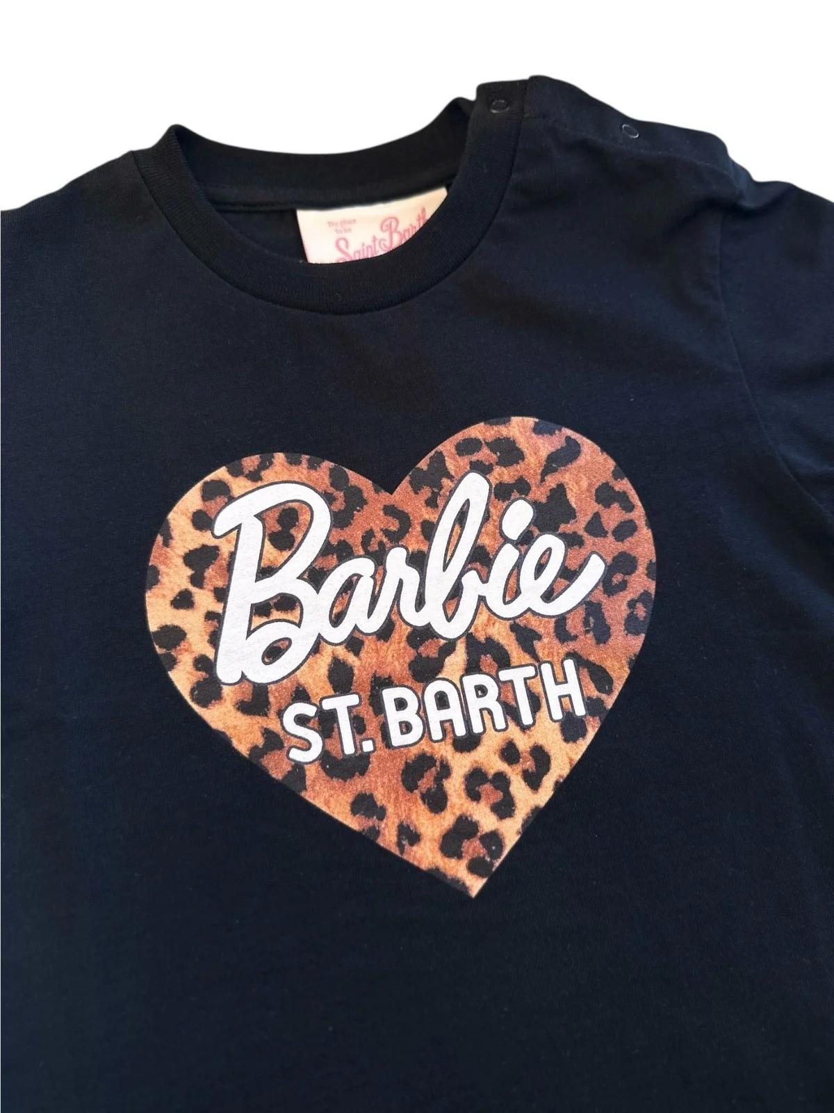 MC2 SAINT BARTH T-shirt Bambine e ragazze ELLY 03489H BARBIE SB SAND LEOPARD HEART 00 ELLY001 03489H MC2 SAINT BARTH 