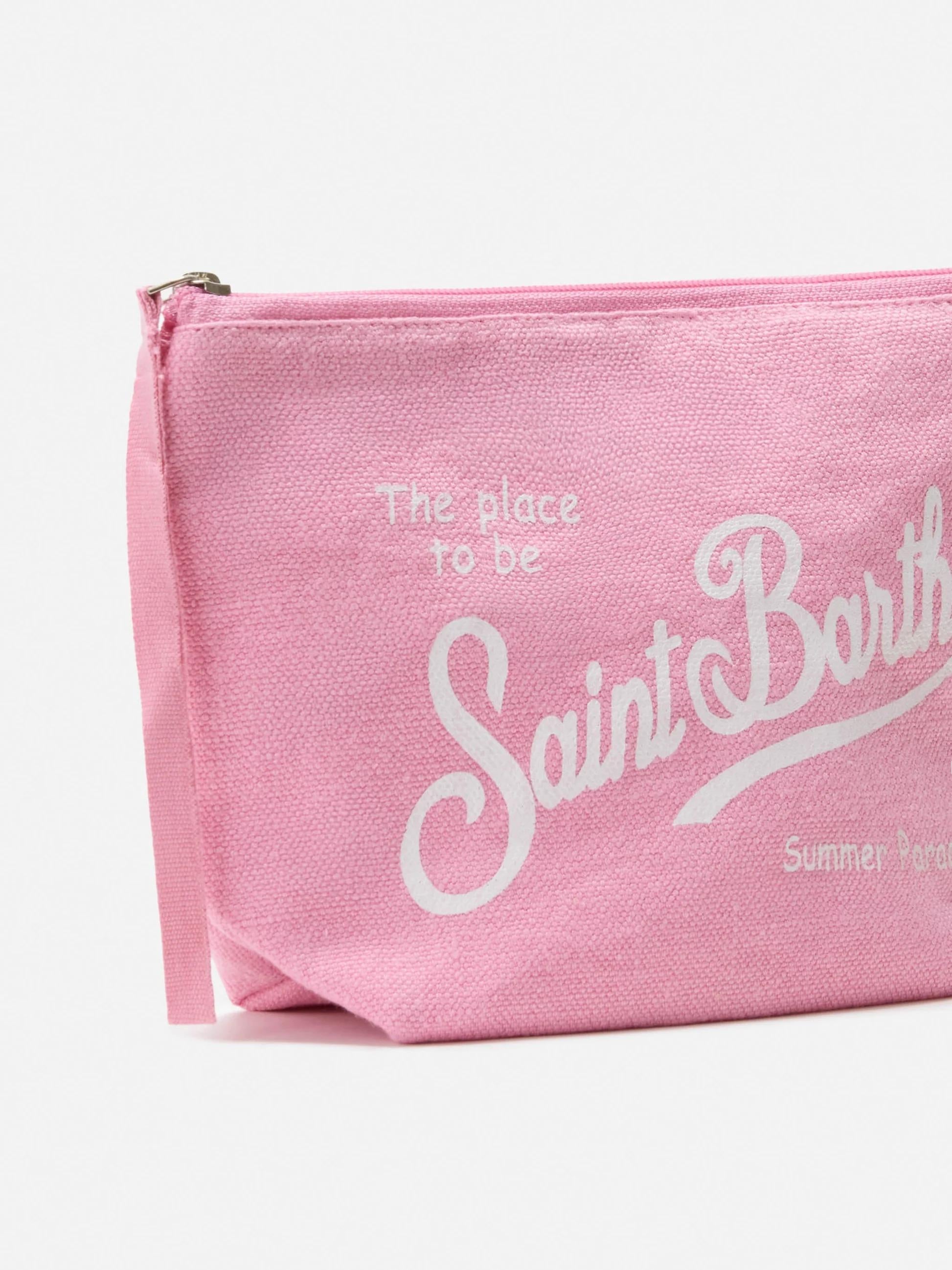 Pochette Aline in lino rosa tinta unita ALI0004 00142L MC2 SAINT BARTH 
