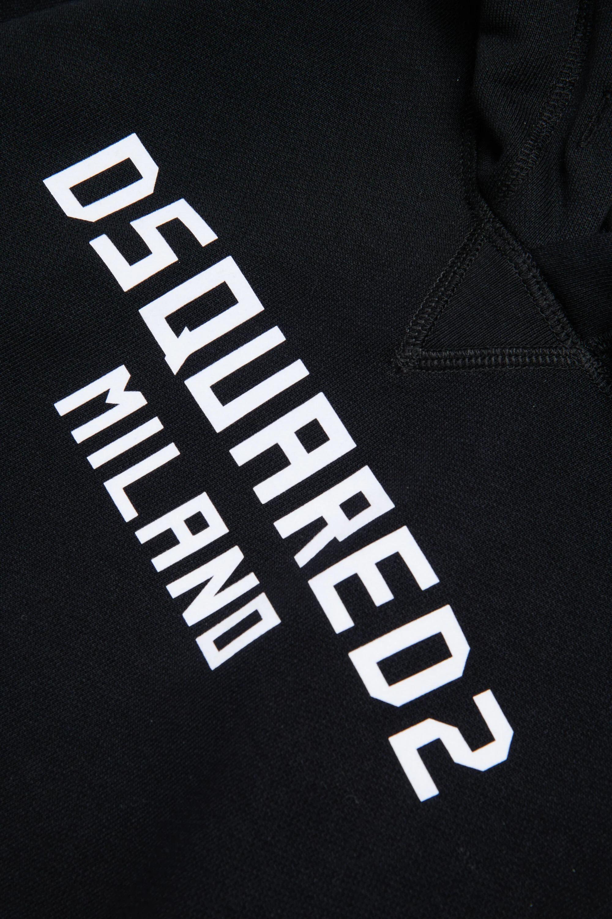 DSQUARED2<BR/>Felpa con cappuccio con logo nera DQ3184-D0A9U DQ900 DSQUARED KID 