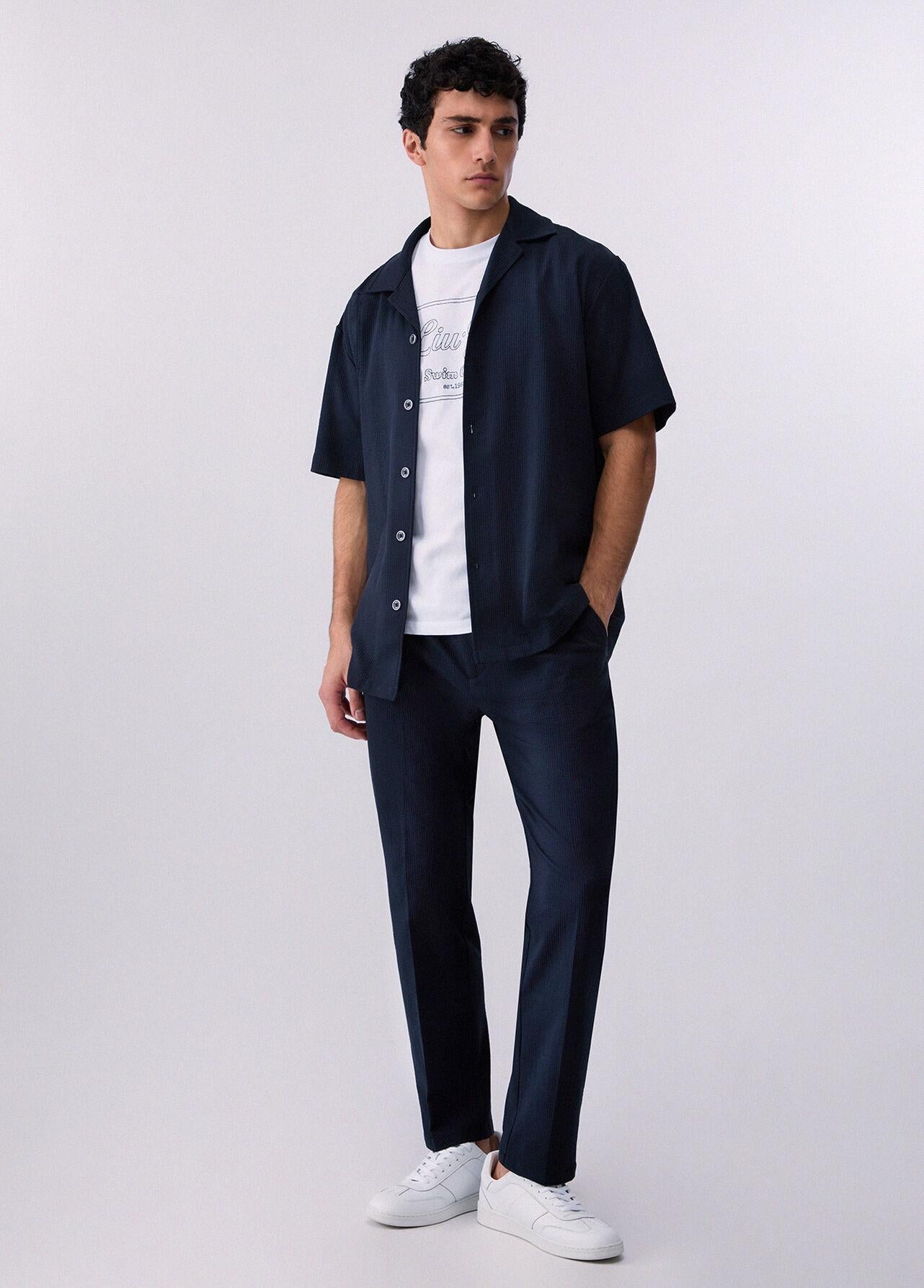 Liu-jo Pantaloni in seersucker blu QA6185T452A 94013 LIU-JO 