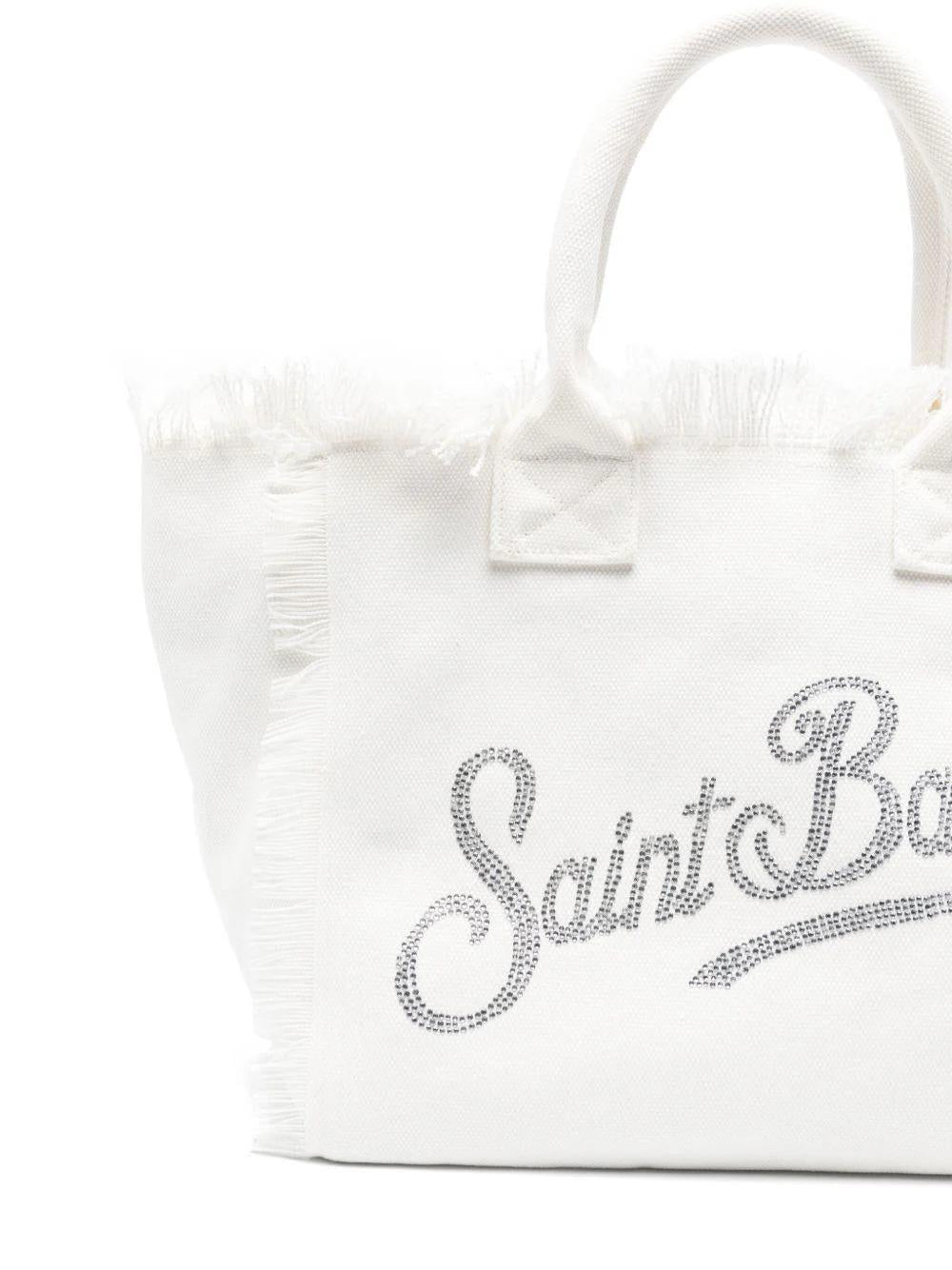 Borsa "Vanity" Saint Barth bianca con logo in strass VANI001 02571L MC2 SAINT BARTH 