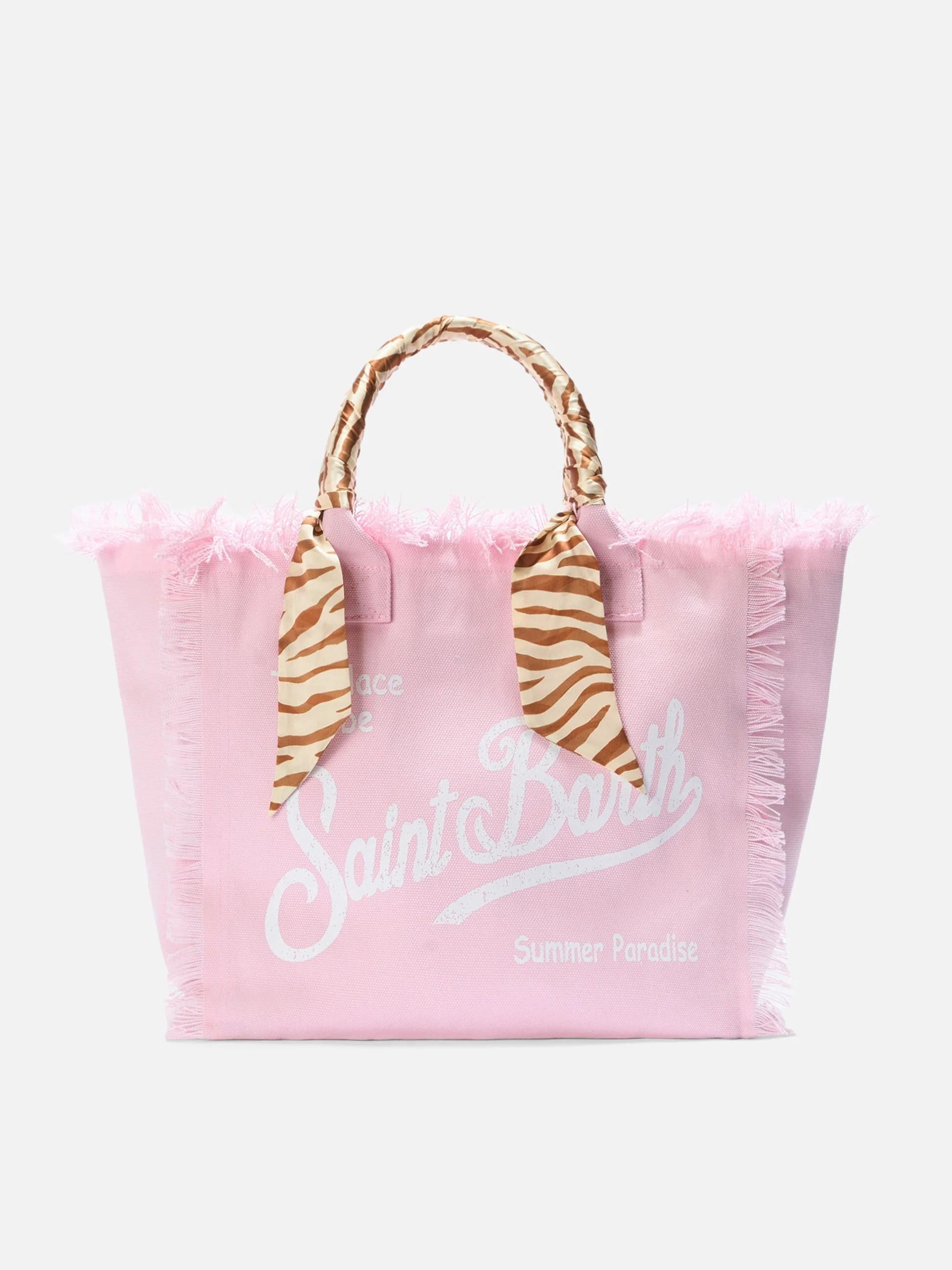 Borsa Vanity canvas stampa safari rosa VANI045 09249L MC2 SAINT BARTH 