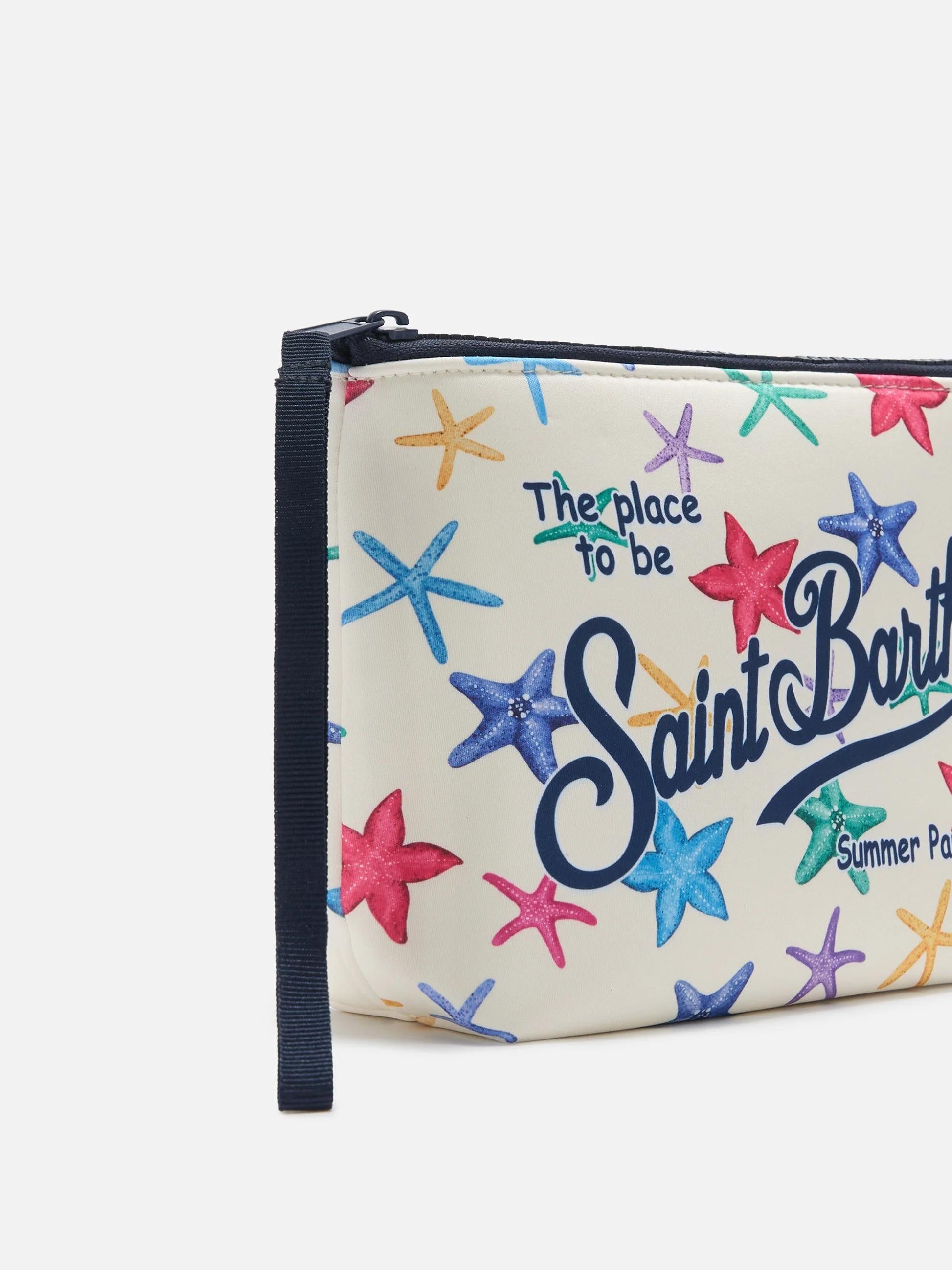 Pochette Aline in scuba beige con stampa stelle marine ALIN001 00578L MC2 SAINT BARTH 