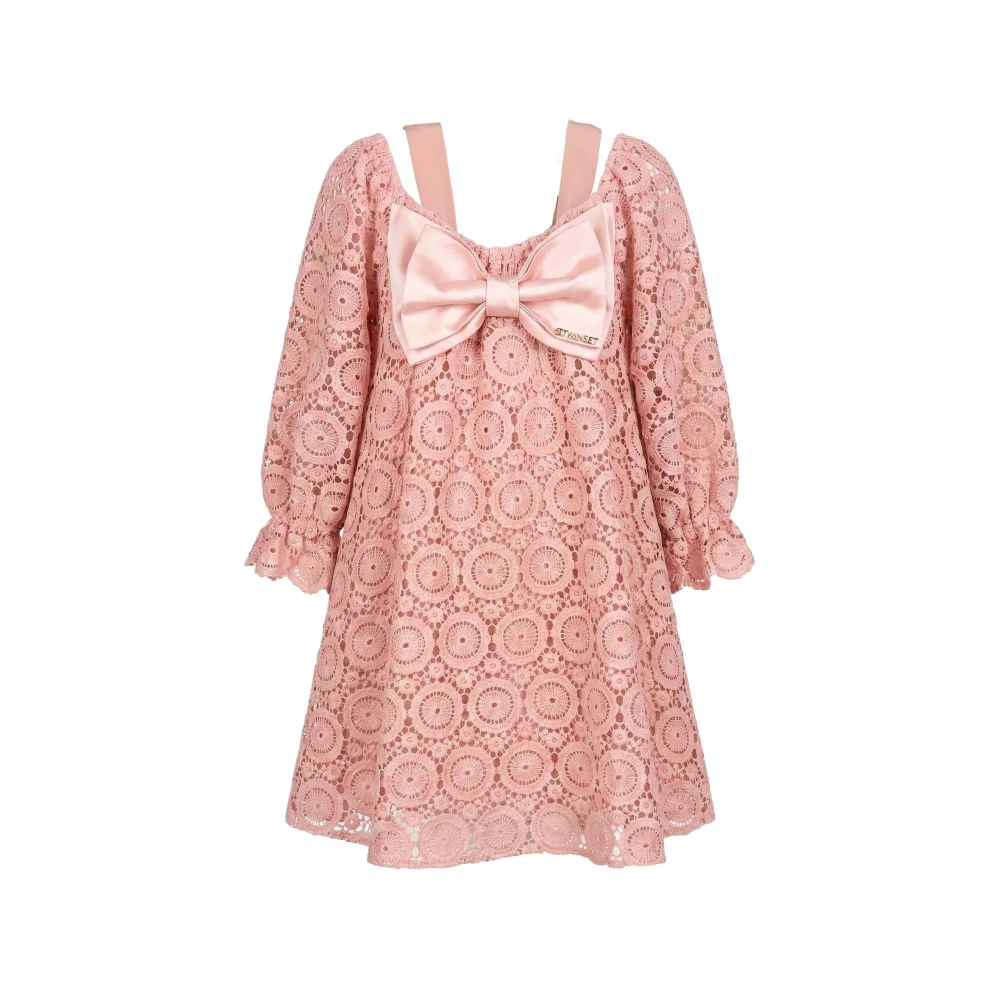 TWIN-SET Abito rosa macramè con fiocco bambina 261GB2011 10021 TWINSET 