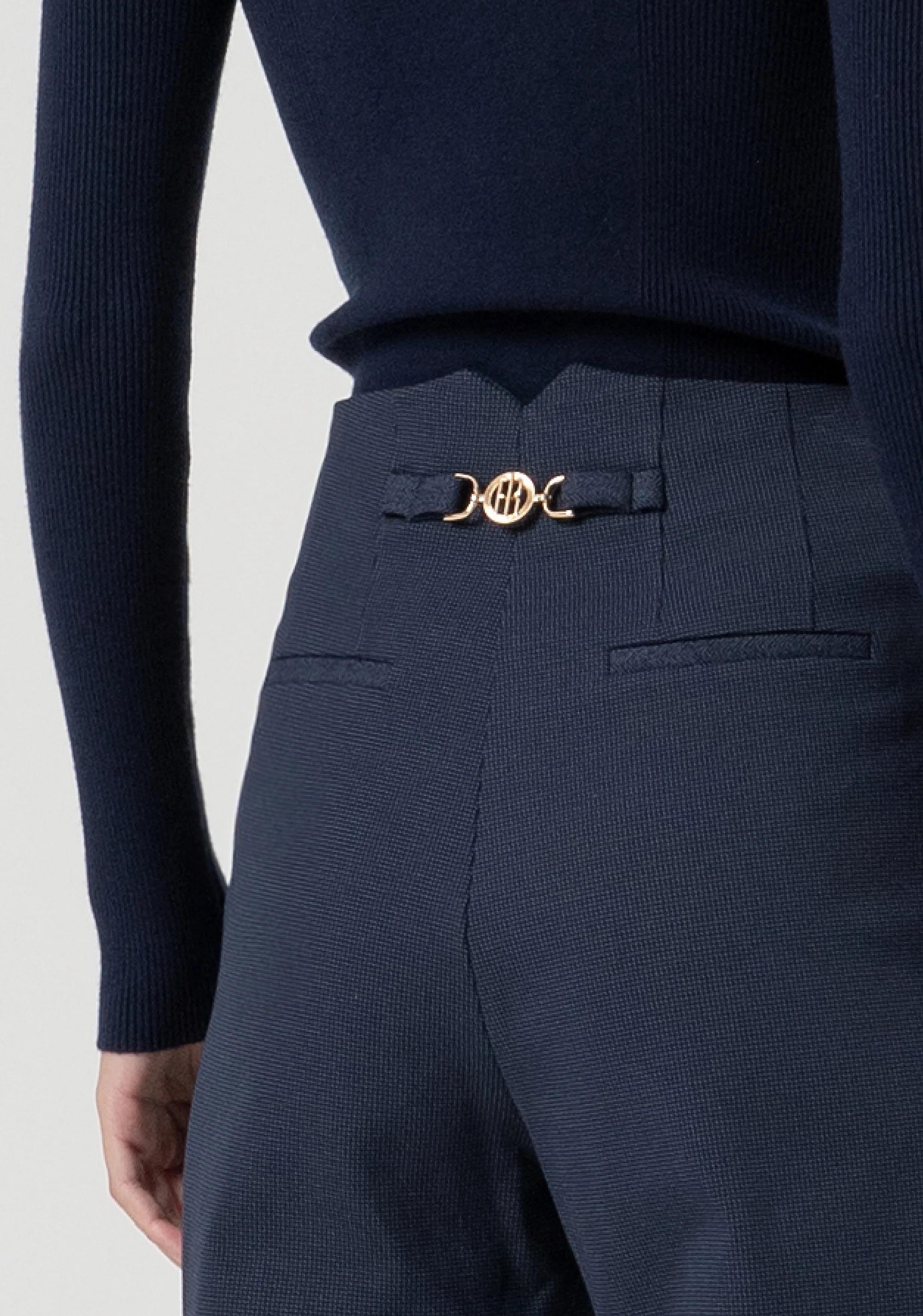 Fracomina Pantalone slim a quadretti dark blue FR25WV1009W72701 117 FRACOMINA 