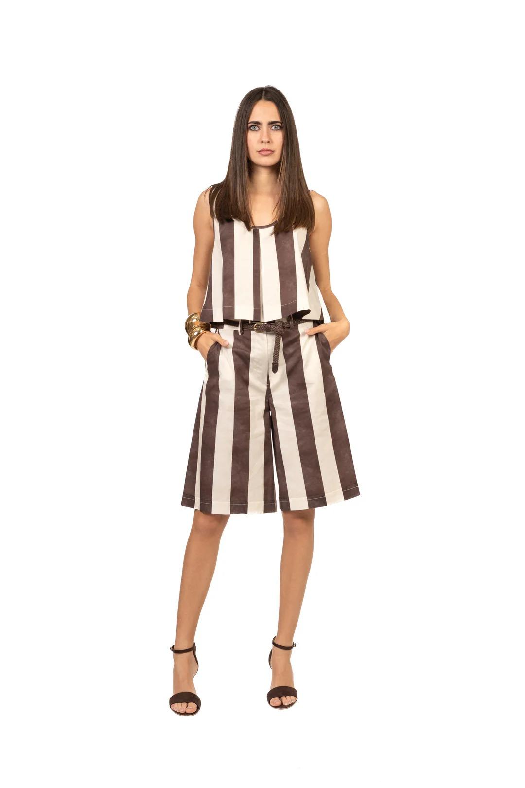 Vicolo - Completo top e bermuda rigati Art. TAB2508 TAB2508 MORO/BURRO VICOLO 