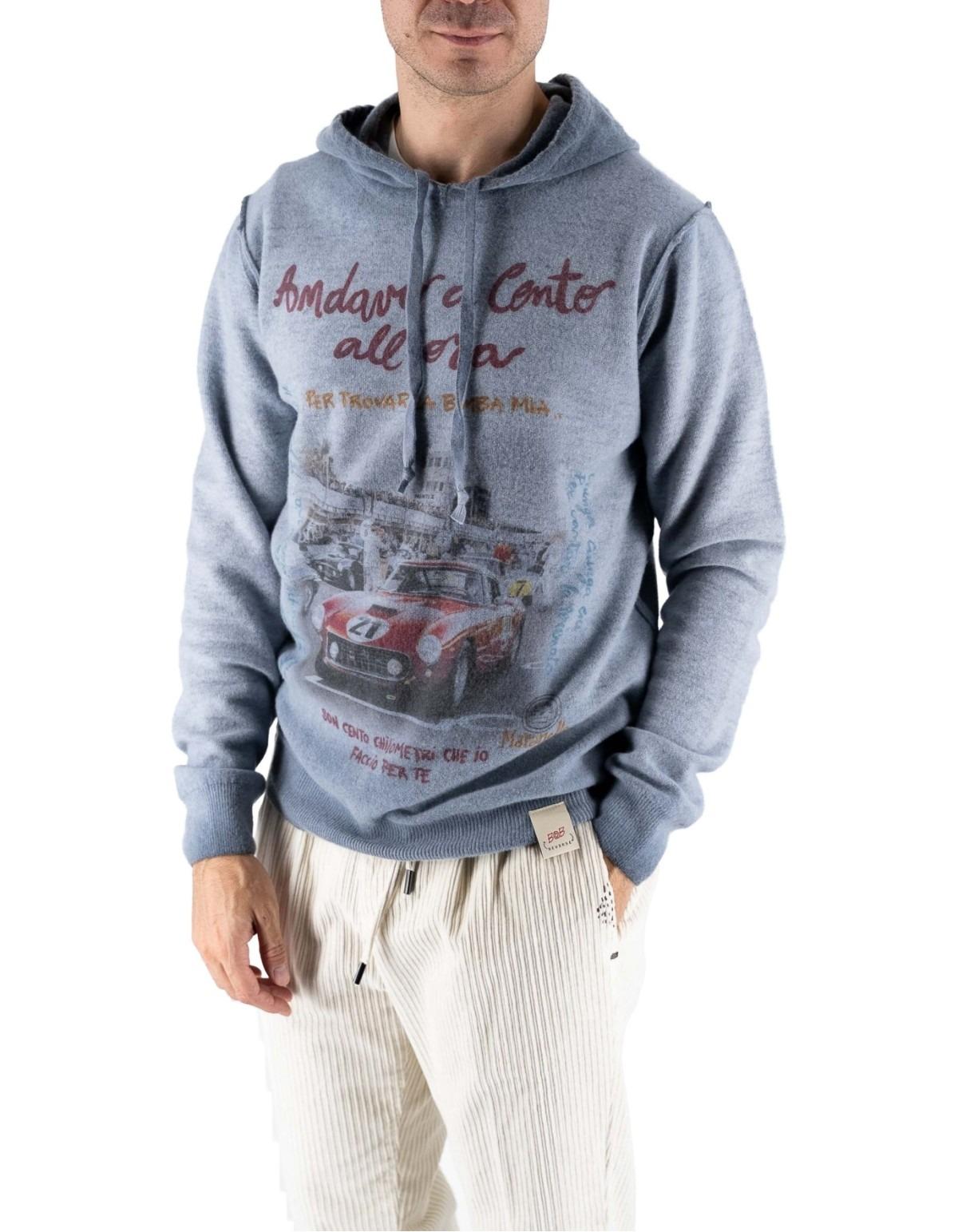 Bob Maglieria Con Cappuccio Stampata E Reversibile SALLY-PRINT72 ROYAL BOB 