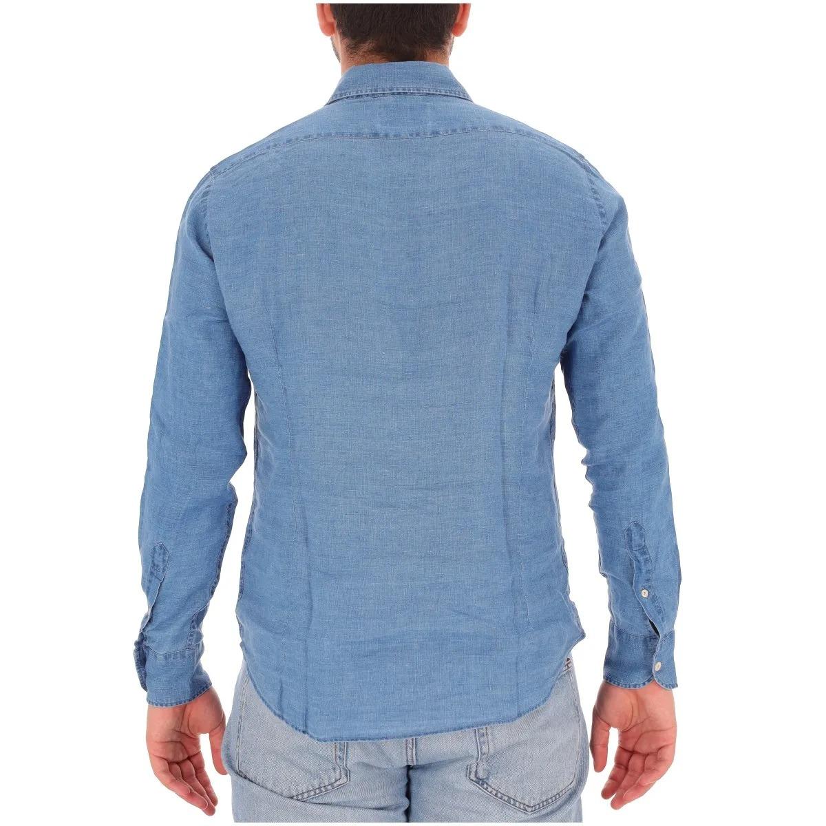 MC2 SAINT BARTH<BR/>Camicia Pamplona in lino Denim Dark PAMP00100977L PAMP001 00977L MC2 SAINT BARTH 